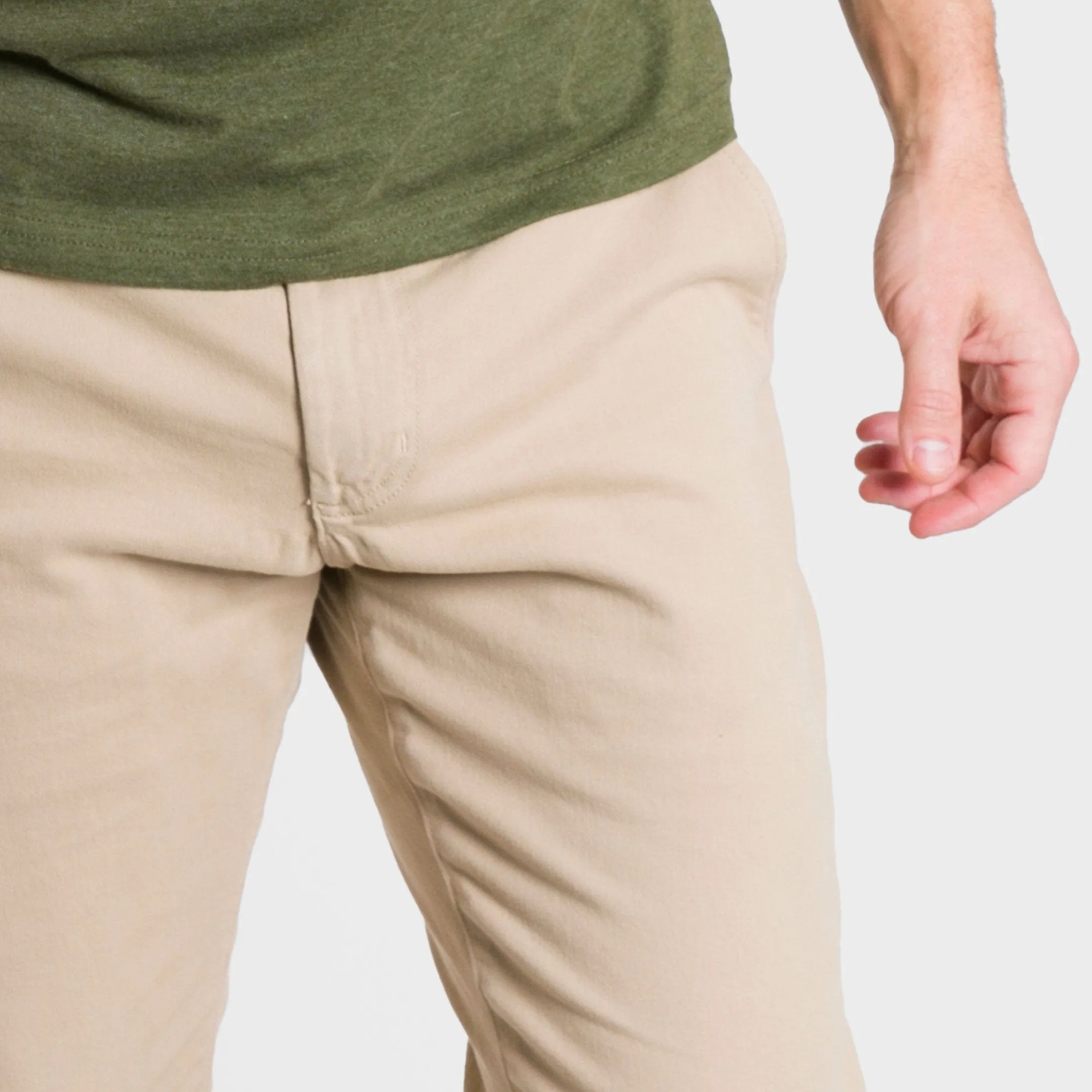 Straight Fit Khaki Washed Stretch Chino sold by Ash & Erie product image thumbnail 5