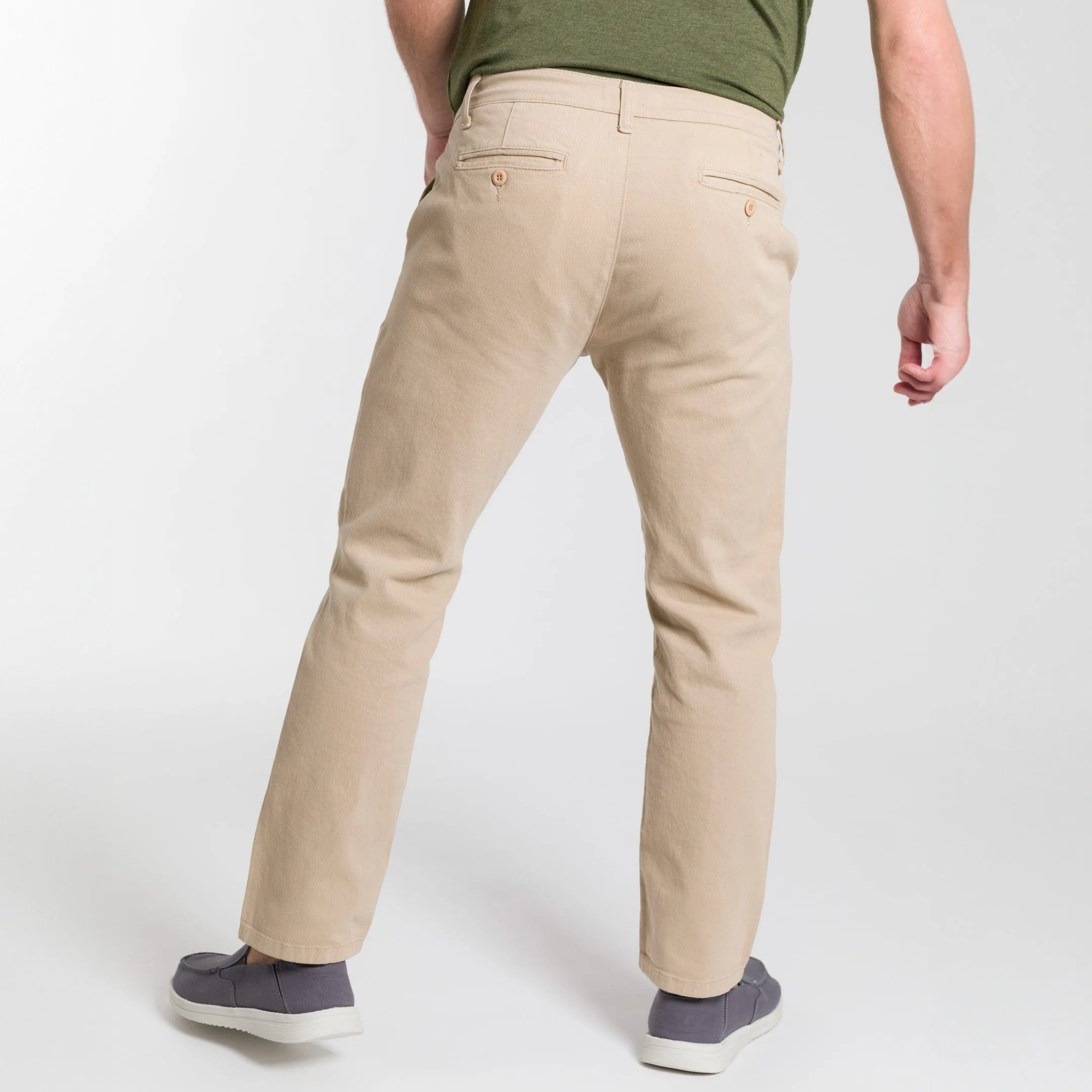 Straight Fit Khaki Washed Stretch Chino sold by Ash & Erie product image thumbnail 3