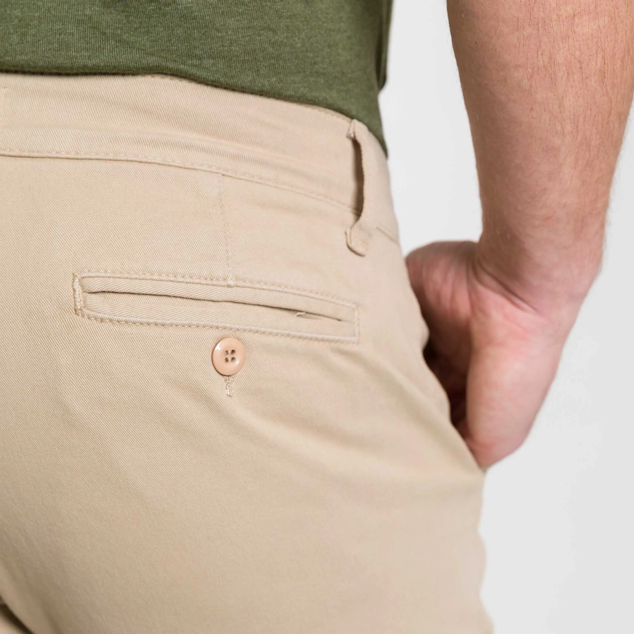 Straight Fit Khaki Washed Stretch Chino sold by Ash & Erie product image thumbnail 4