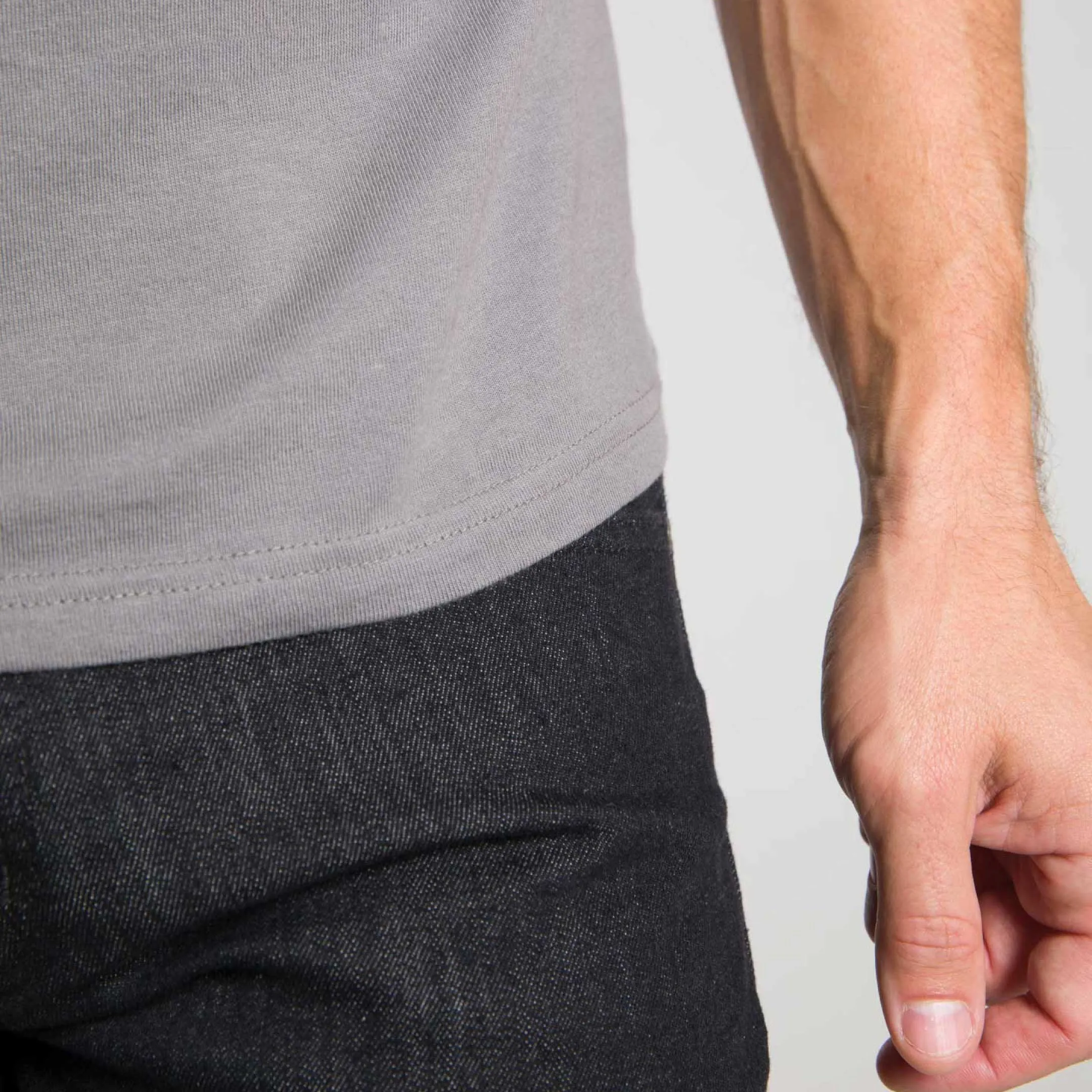 Light Grey Crew Neck Tee sold by Ash & Erie product image thumbnail 5