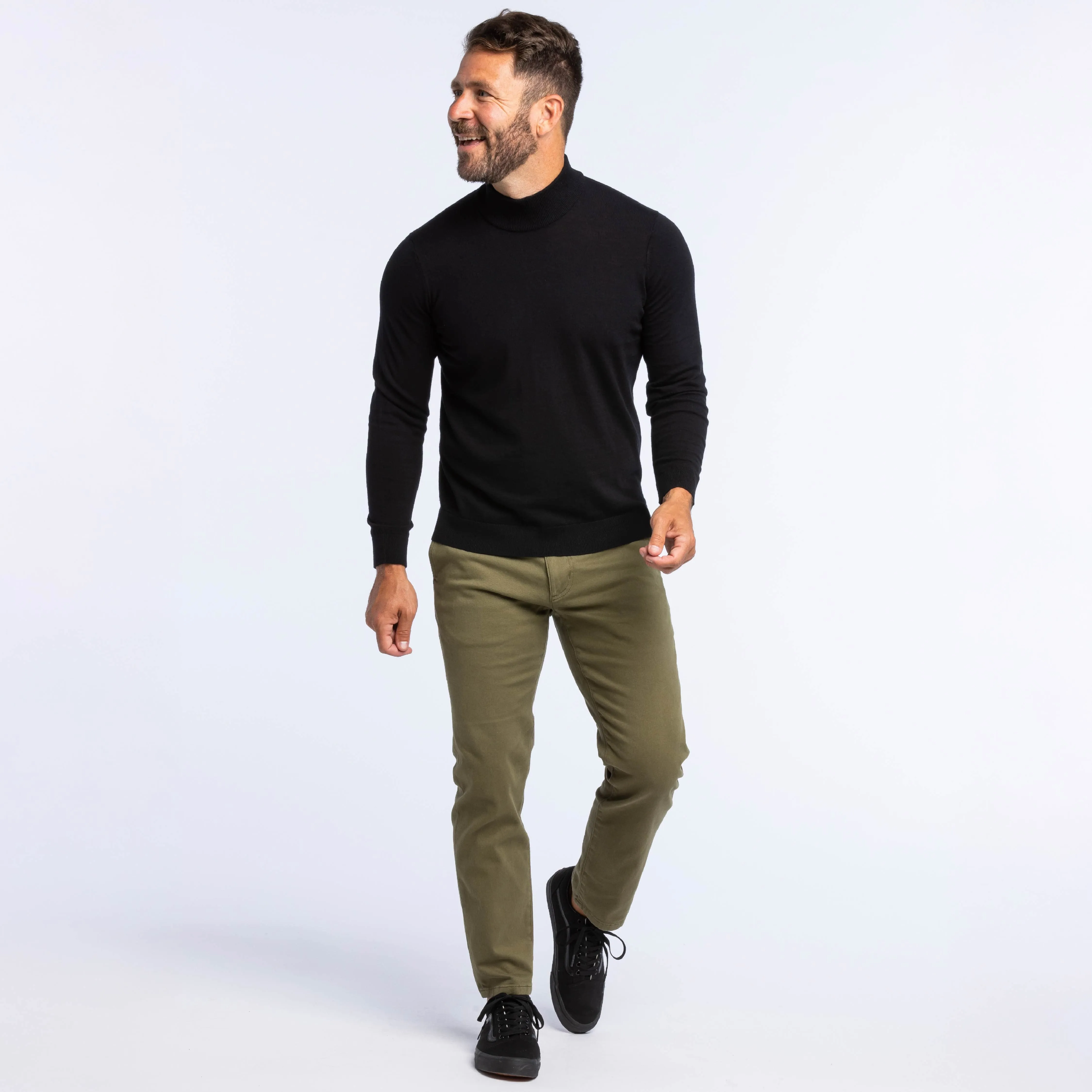 Dark Olive Washed Stretch Chino sold by Ash & Erie product image thumbnail 2