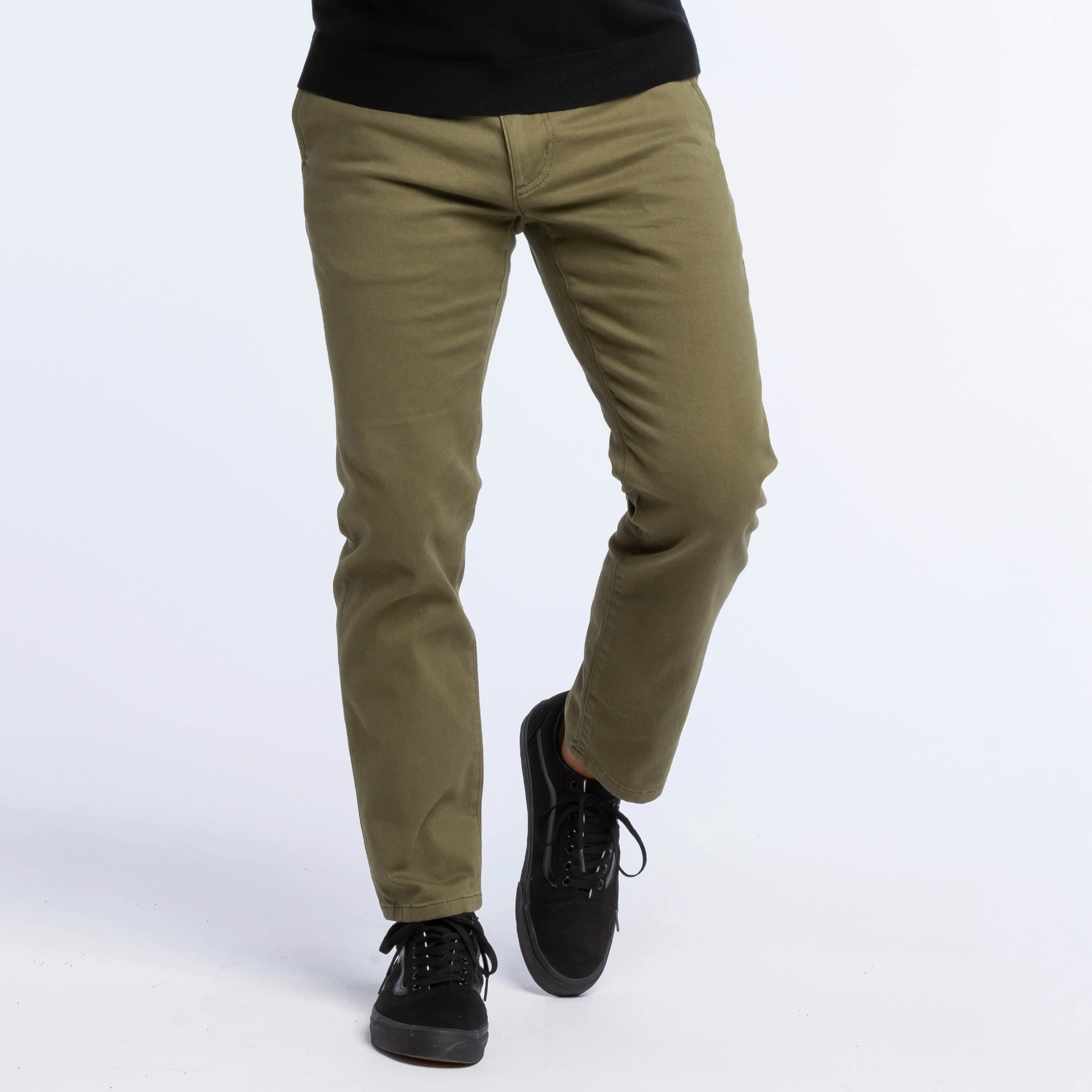 Dark Olive Washed Stretch Chino sold by Ash & Erie
