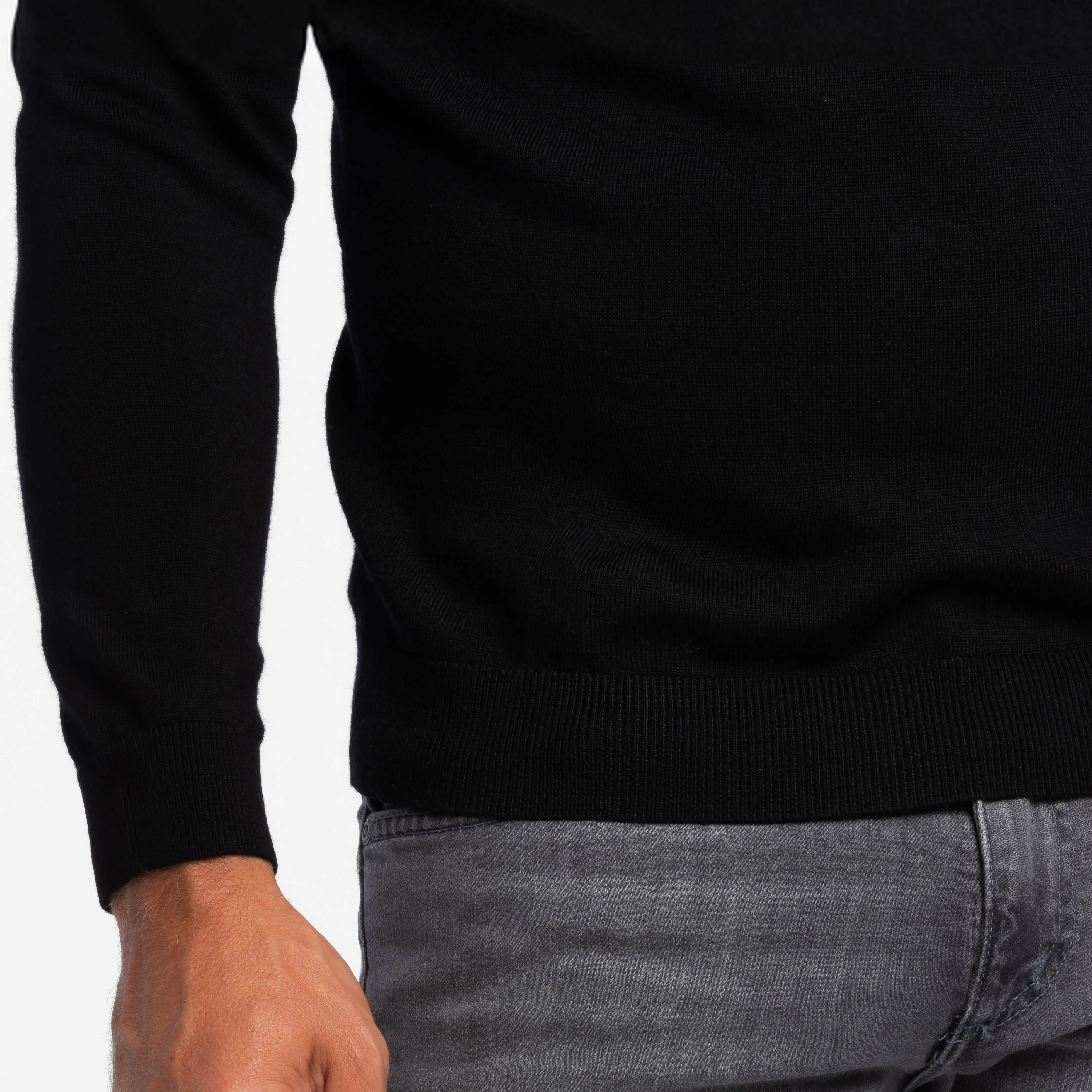 Black Merino Crew Neck Sweater sold by Ash & Erie product image thumbnail 5