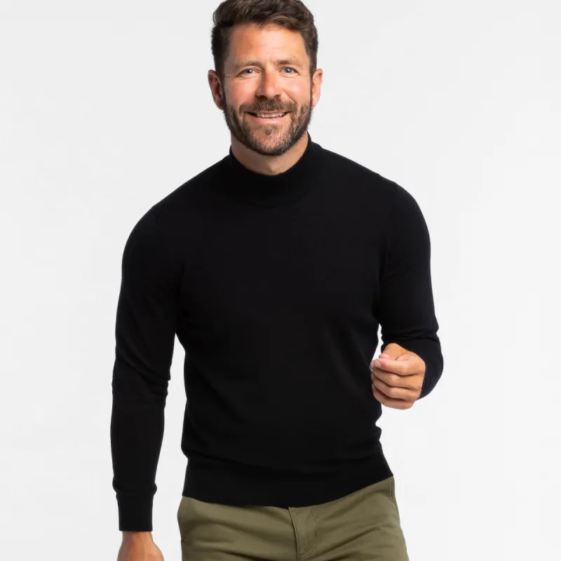 Black Mock Neck Sweater sold by Ash & Erie