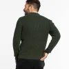 Dark Green Waffle Knit Quarter-Zip Sweater sold by Ash & Erie