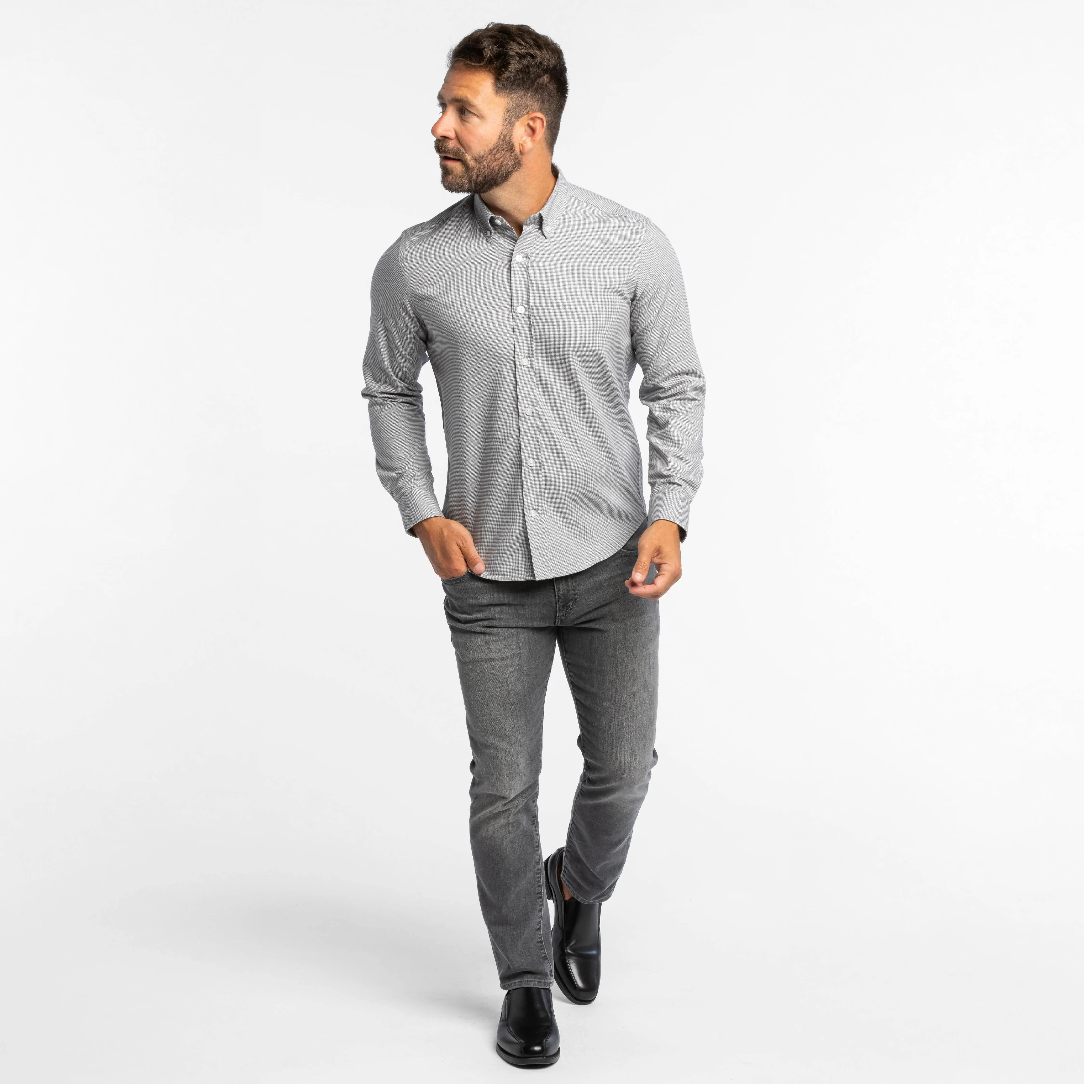 Micro Houndstooth Everyday Shirt sold by Ash & Erie product image thumbnail 2