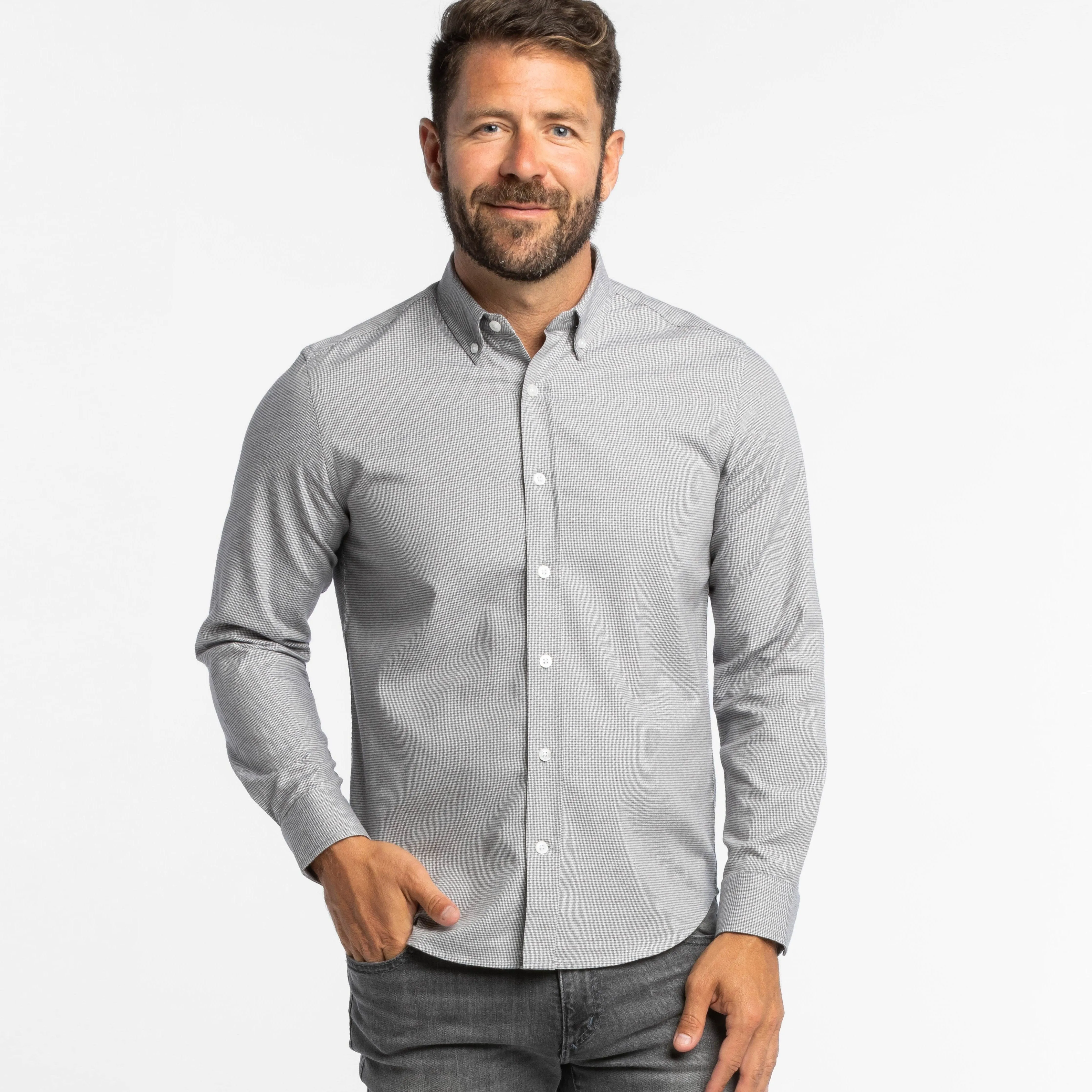 Micro Houndstooth Everyday Shirt sold by Ash & Erie