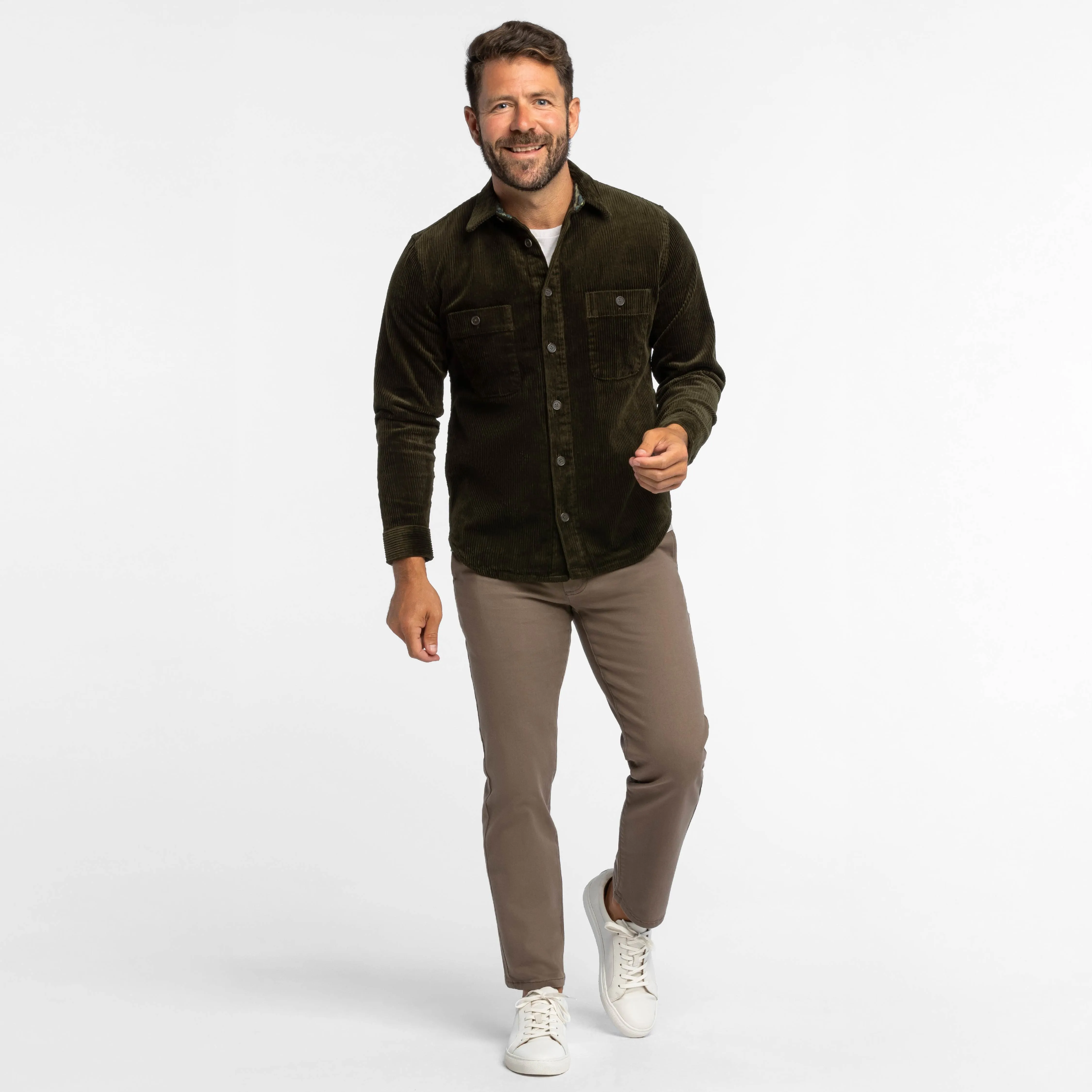 Dark Green Corduroy Overshirt sold by Ash & Erie product image thumbnail 2