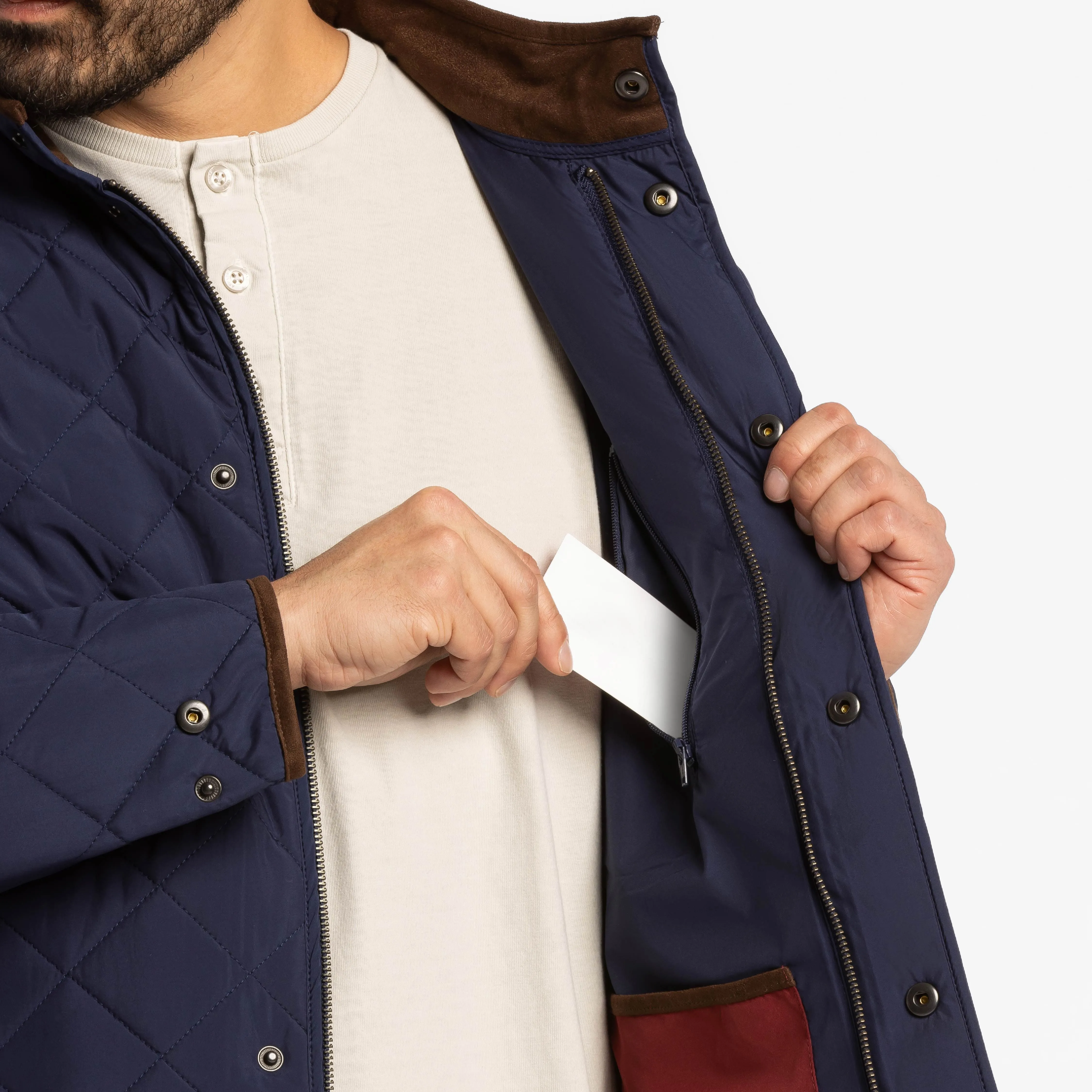 Navy Quilted Jacket sold by Ash & Erie product image thumbnail 4