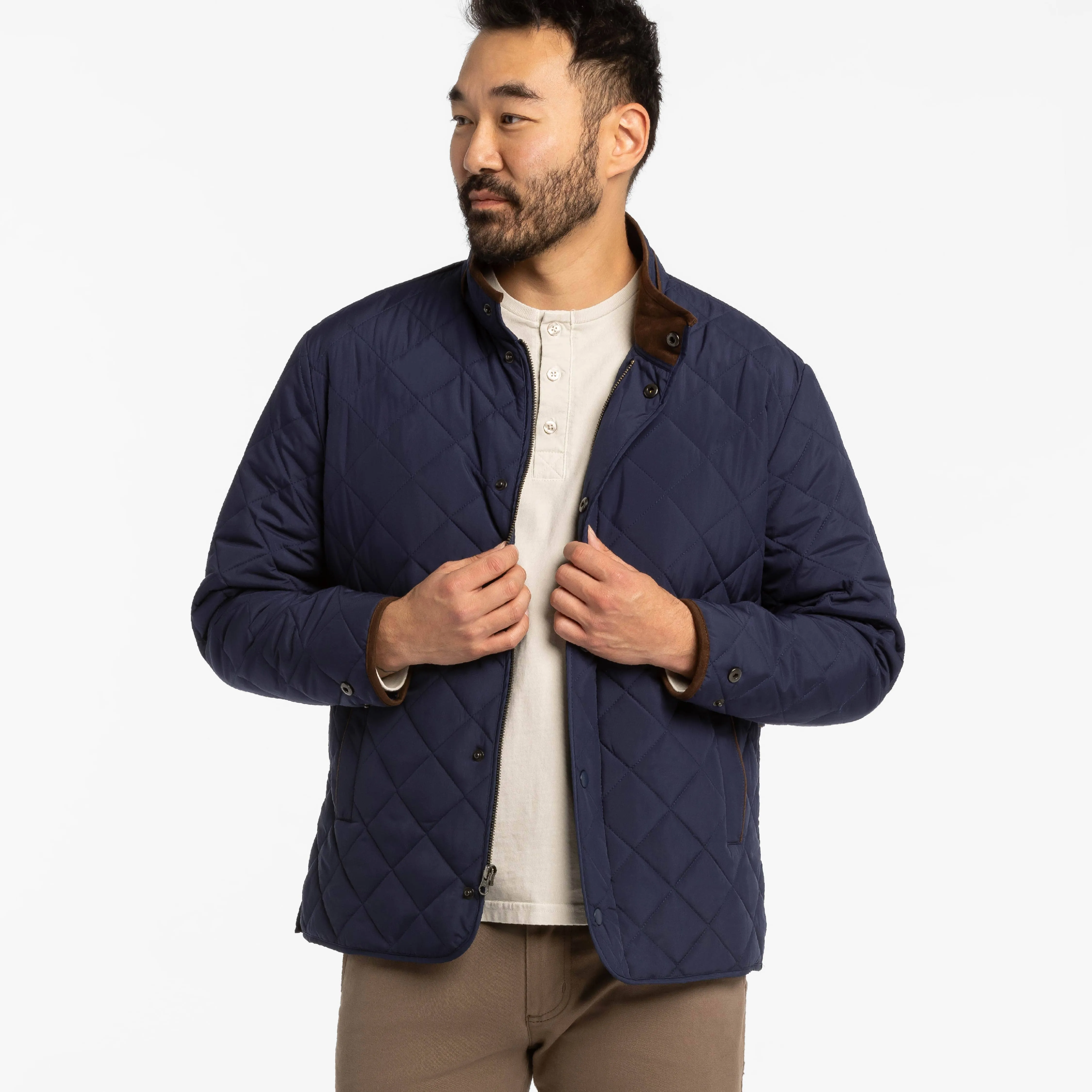 Navy Quilted Jacket sold by Ash & Erie