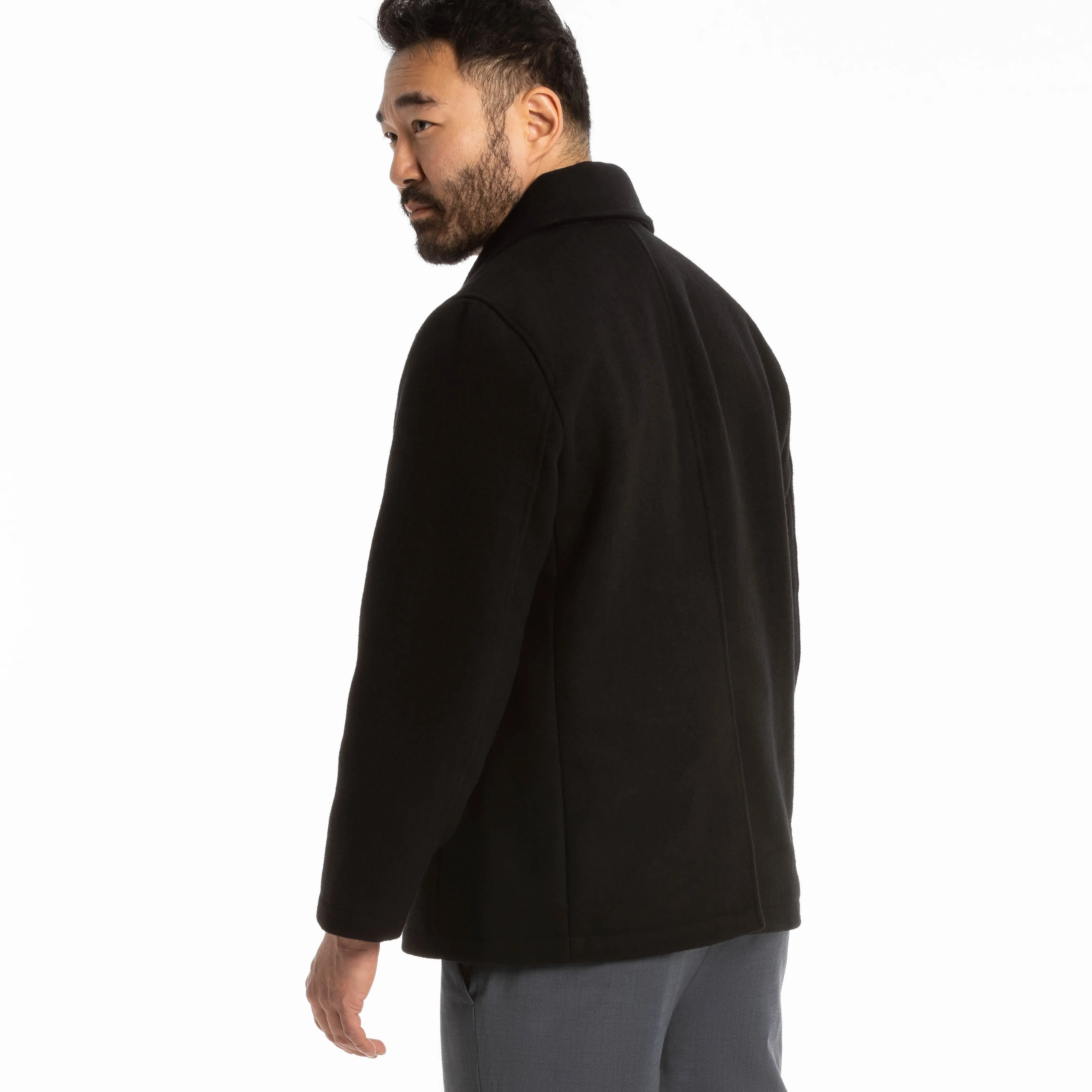 Black Double-Breasted Peacoat sold by Ash & Erie product image thumbnail 3