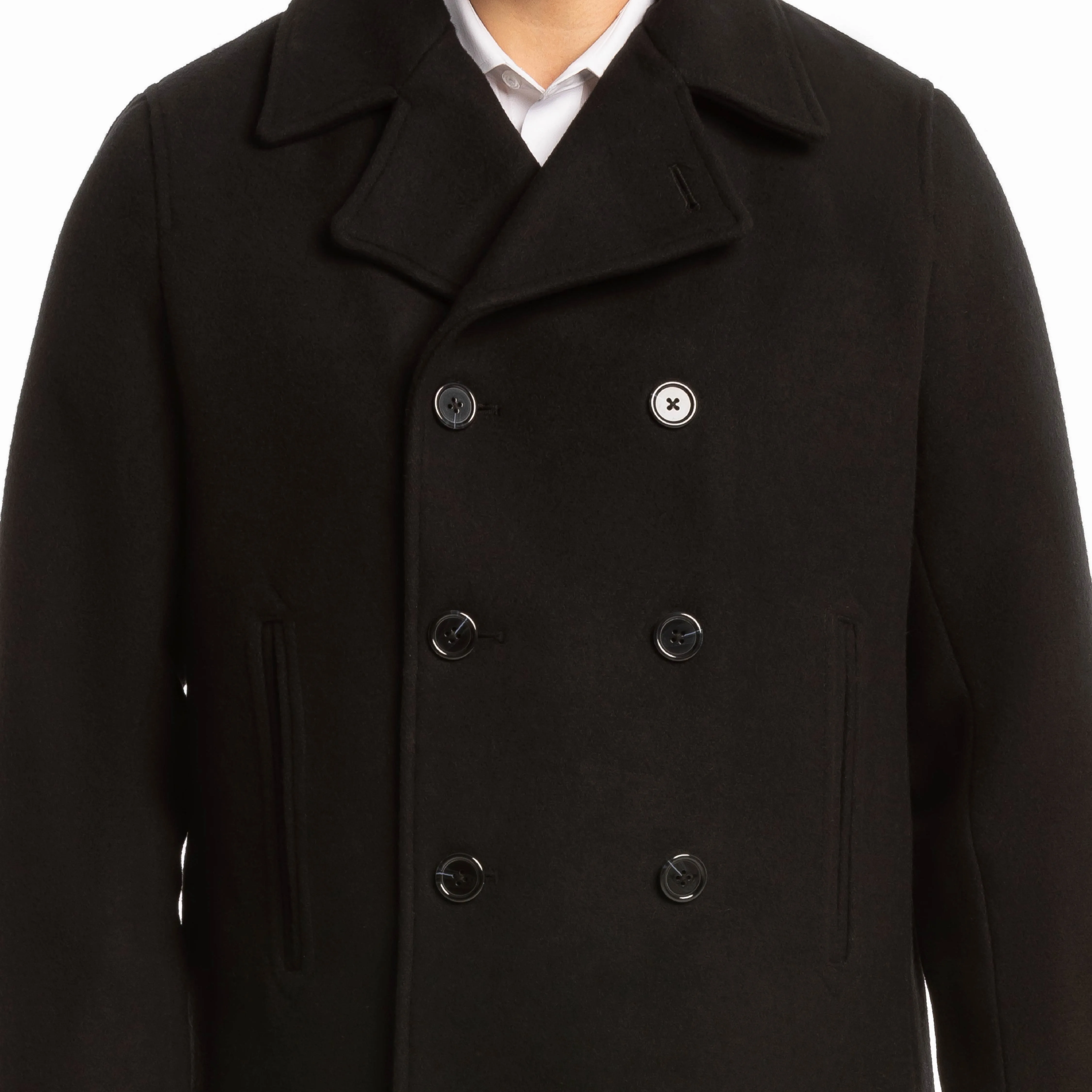 Black Double-Breasted Peacoat sold by Ash & Erie product image thumbnail 5