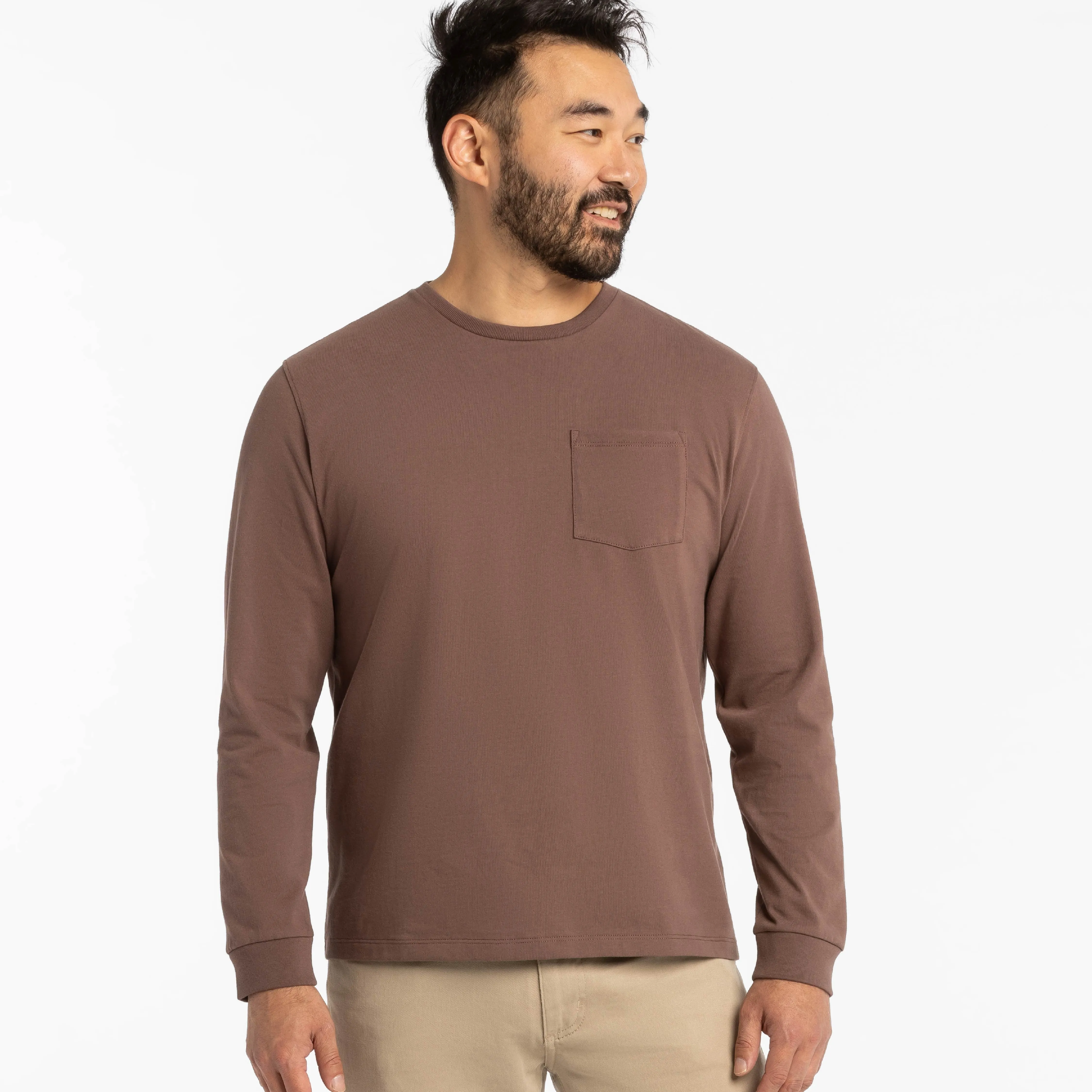 Peppercorn Long Sleeve Pima Cotton Crew Neck Tee sold by Ash & Erie