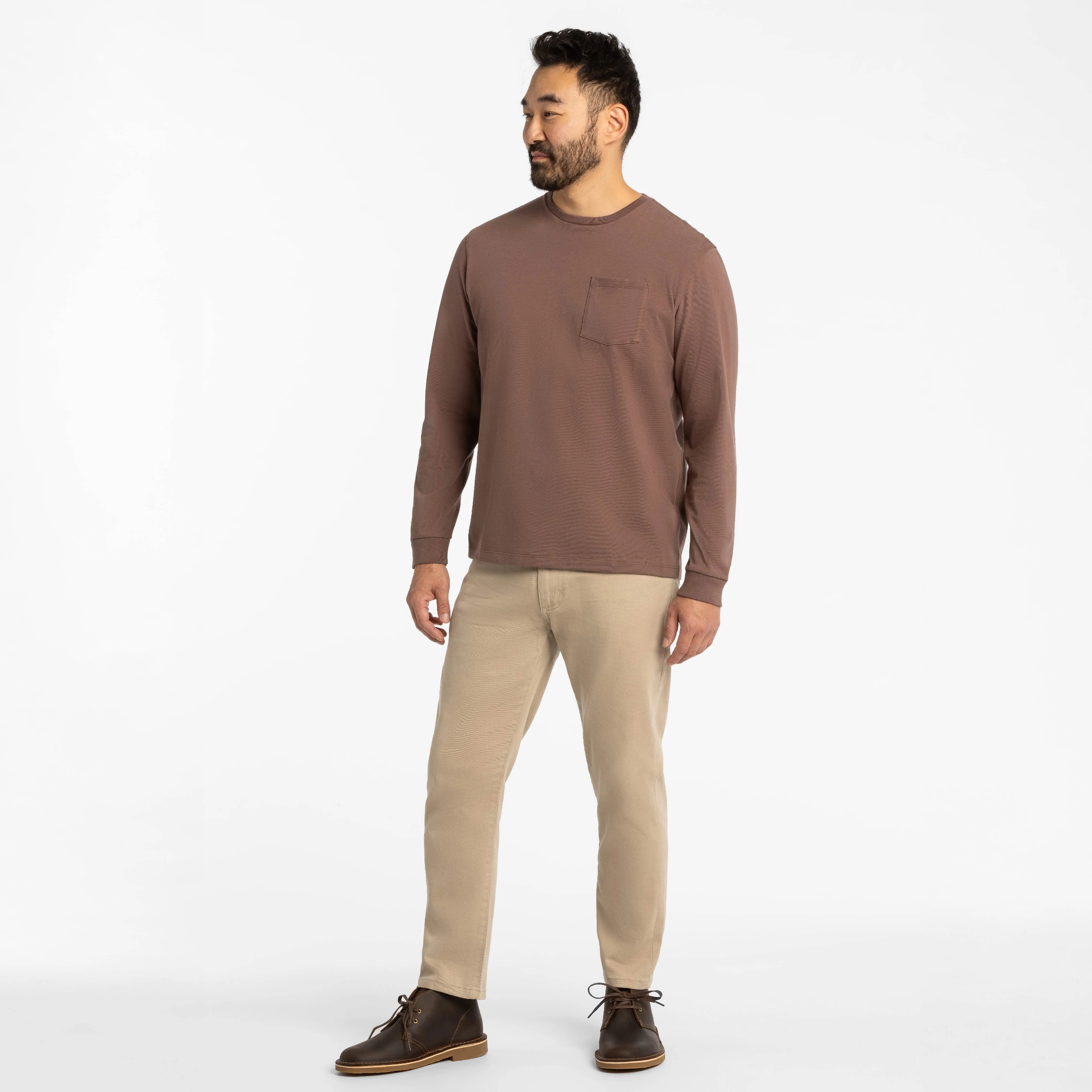 Peppercorn Long Sleeve Pima Cotton Crew Neck Tee sold by Ash & Erie product image thumbnail 2