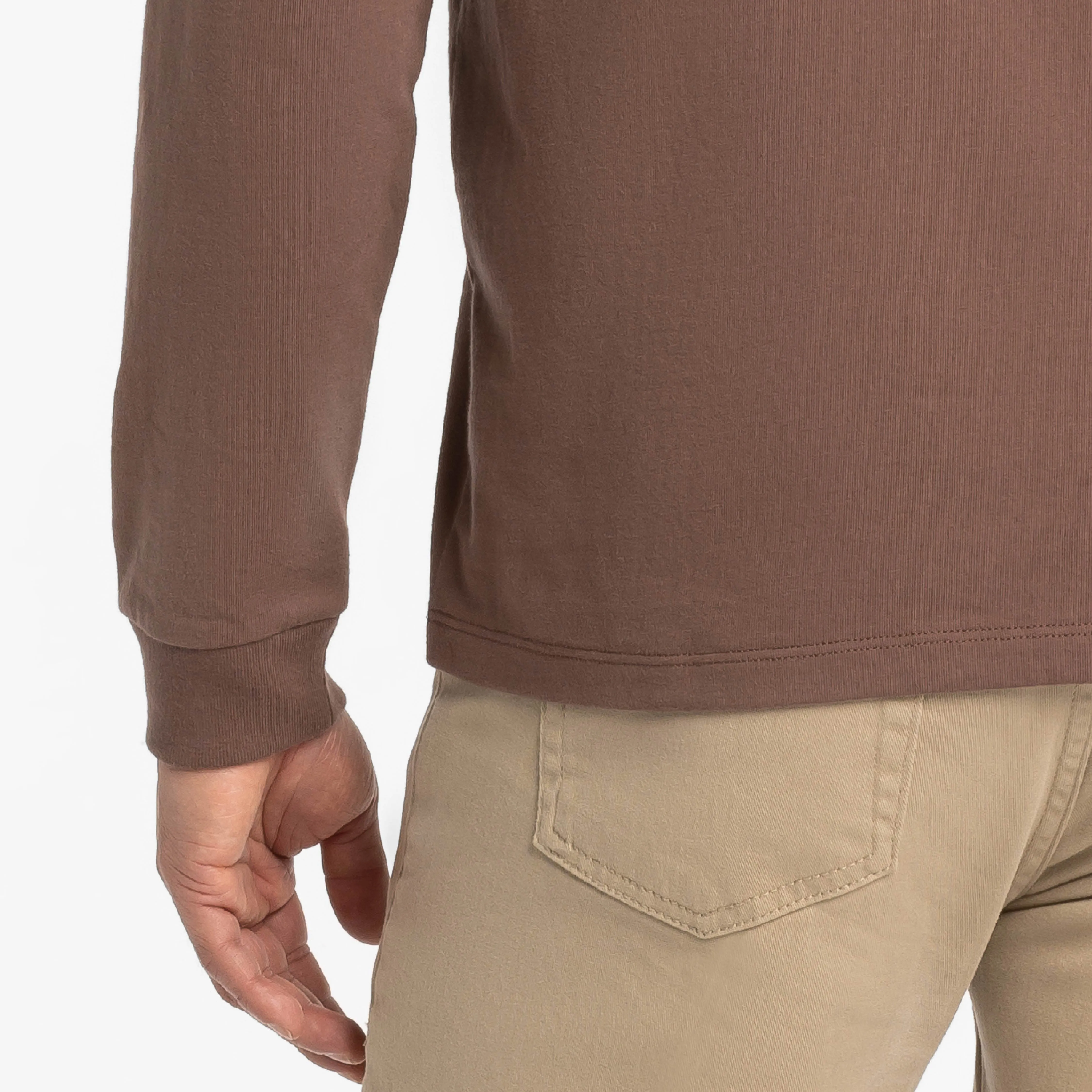 Peppercorn Long Sleeve Pima Cotton Crew Neck Tee sold by Ash & Erie product image thumbnail 5