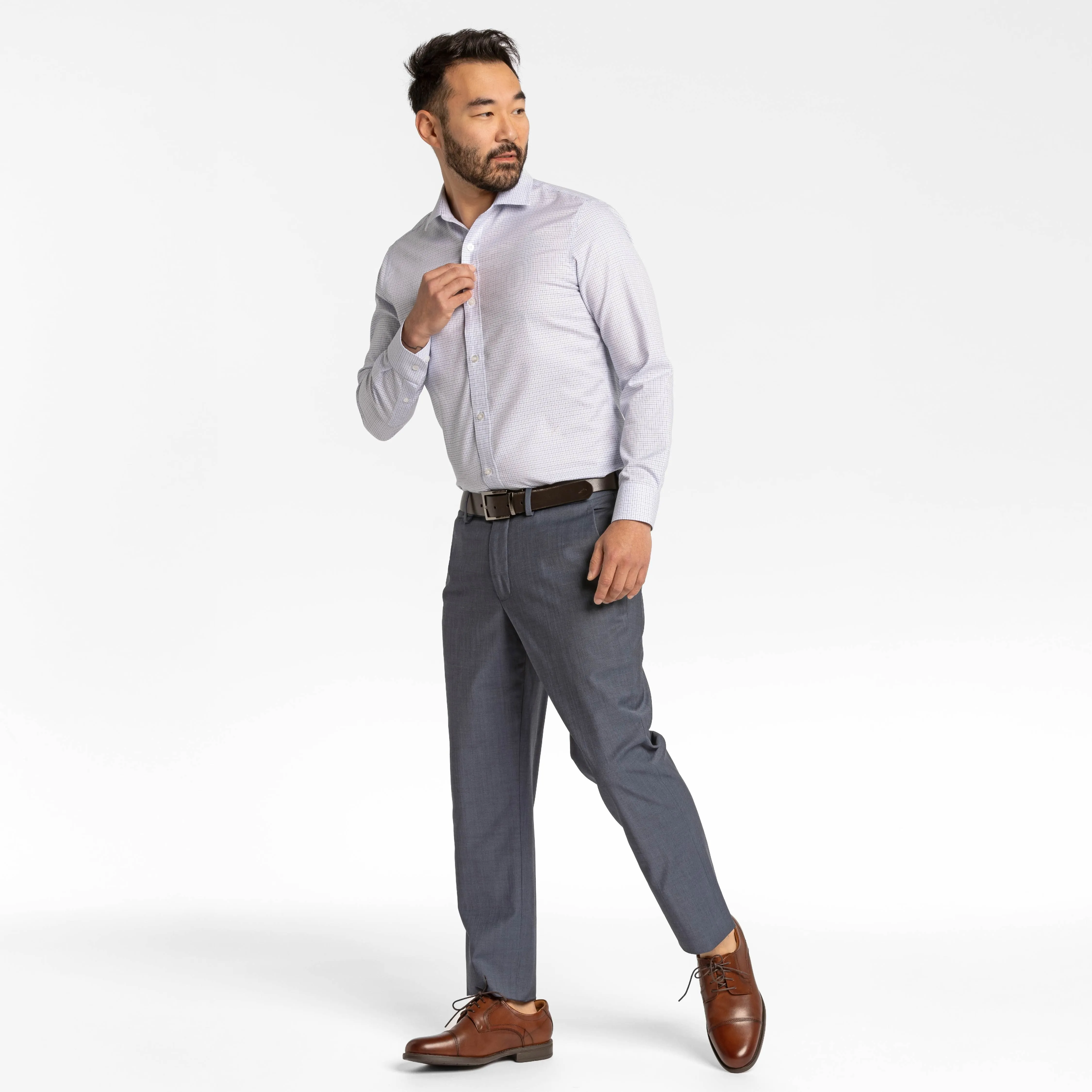 White Check Dress Shirt sold by Ash & Erie product image thumbnail 2