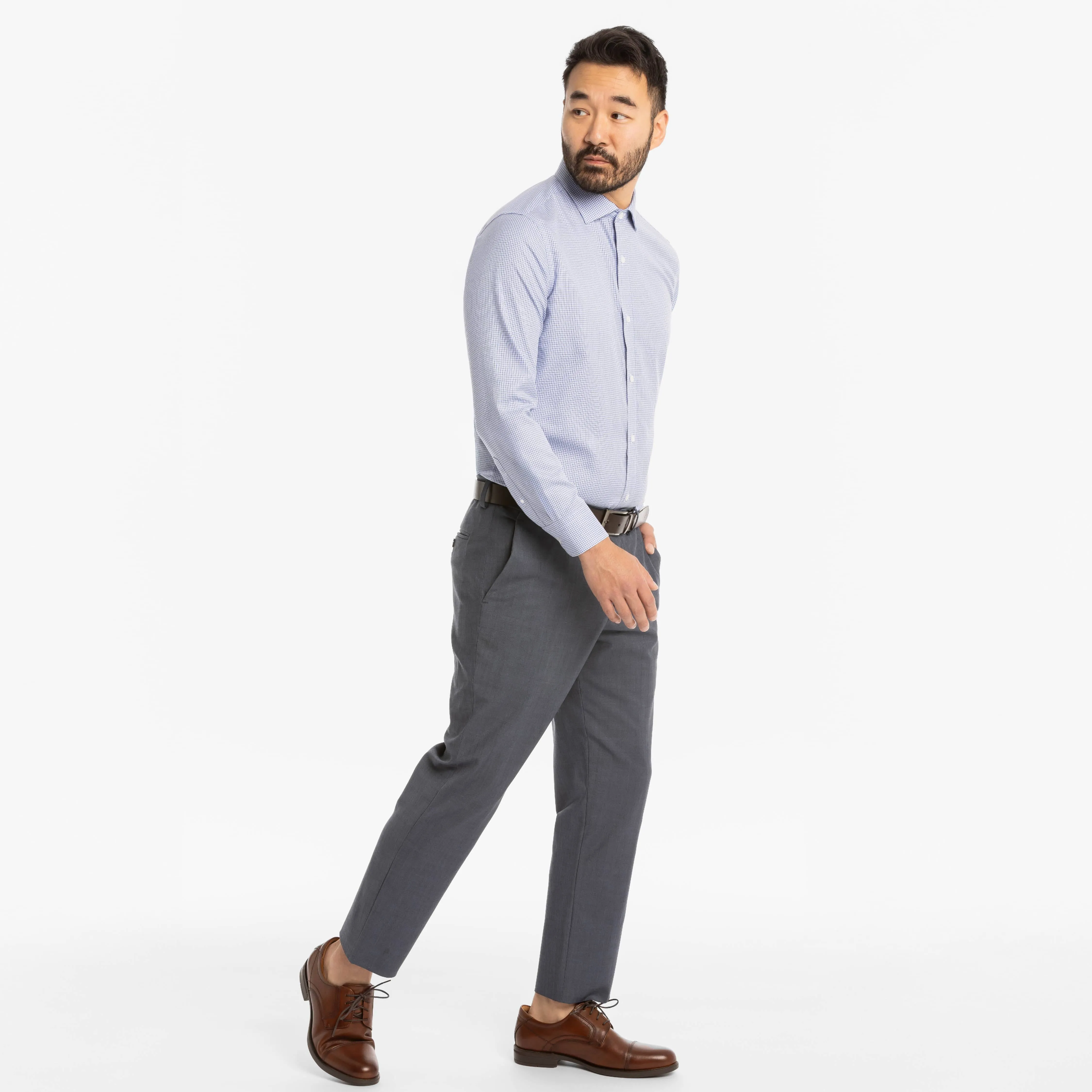 Blue Tattersall Dress Shirt sold by Ash & Erie product image thumbnail 2