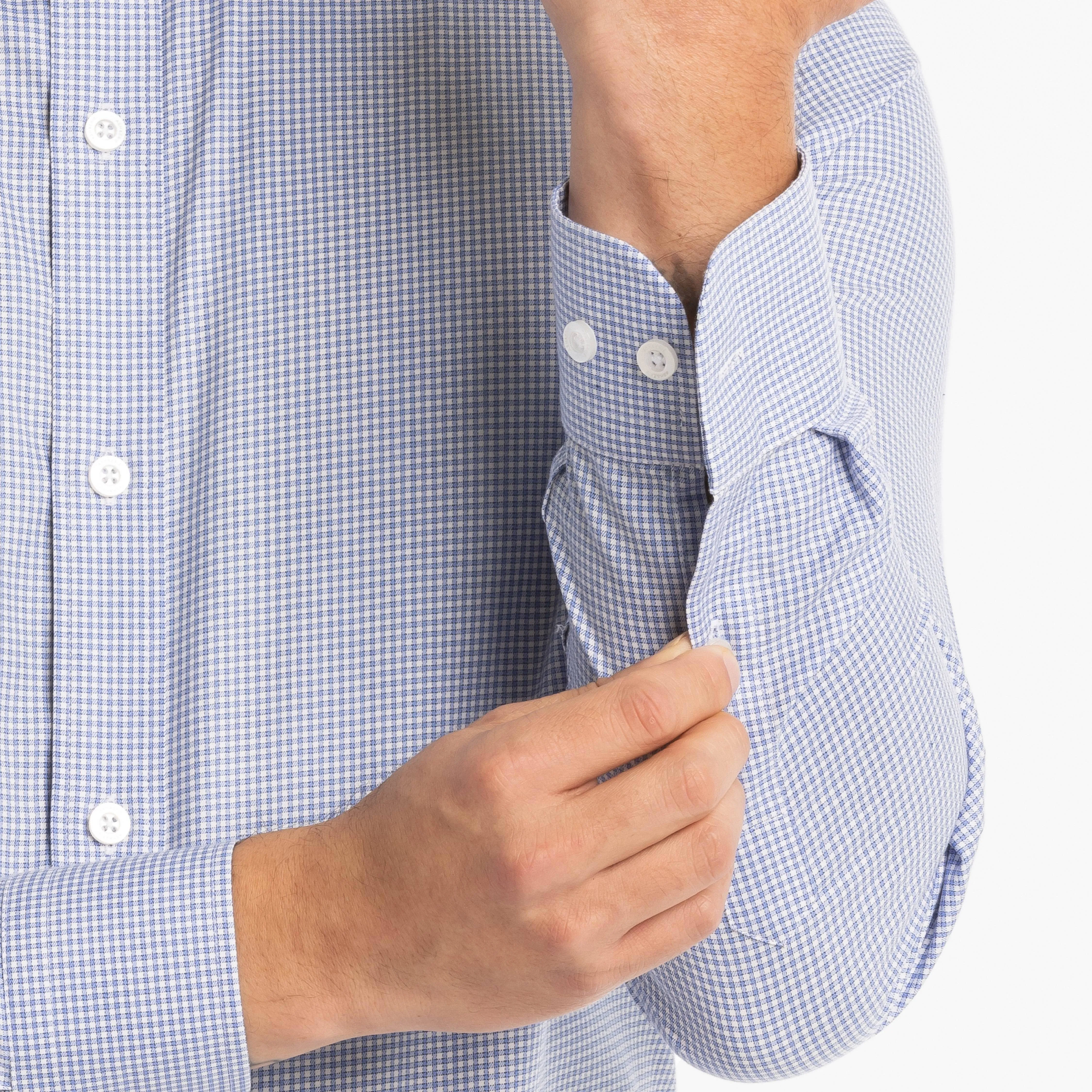 Blue Tattersall Dress Shirt sold by Ash & Erie product image thumbnail 4