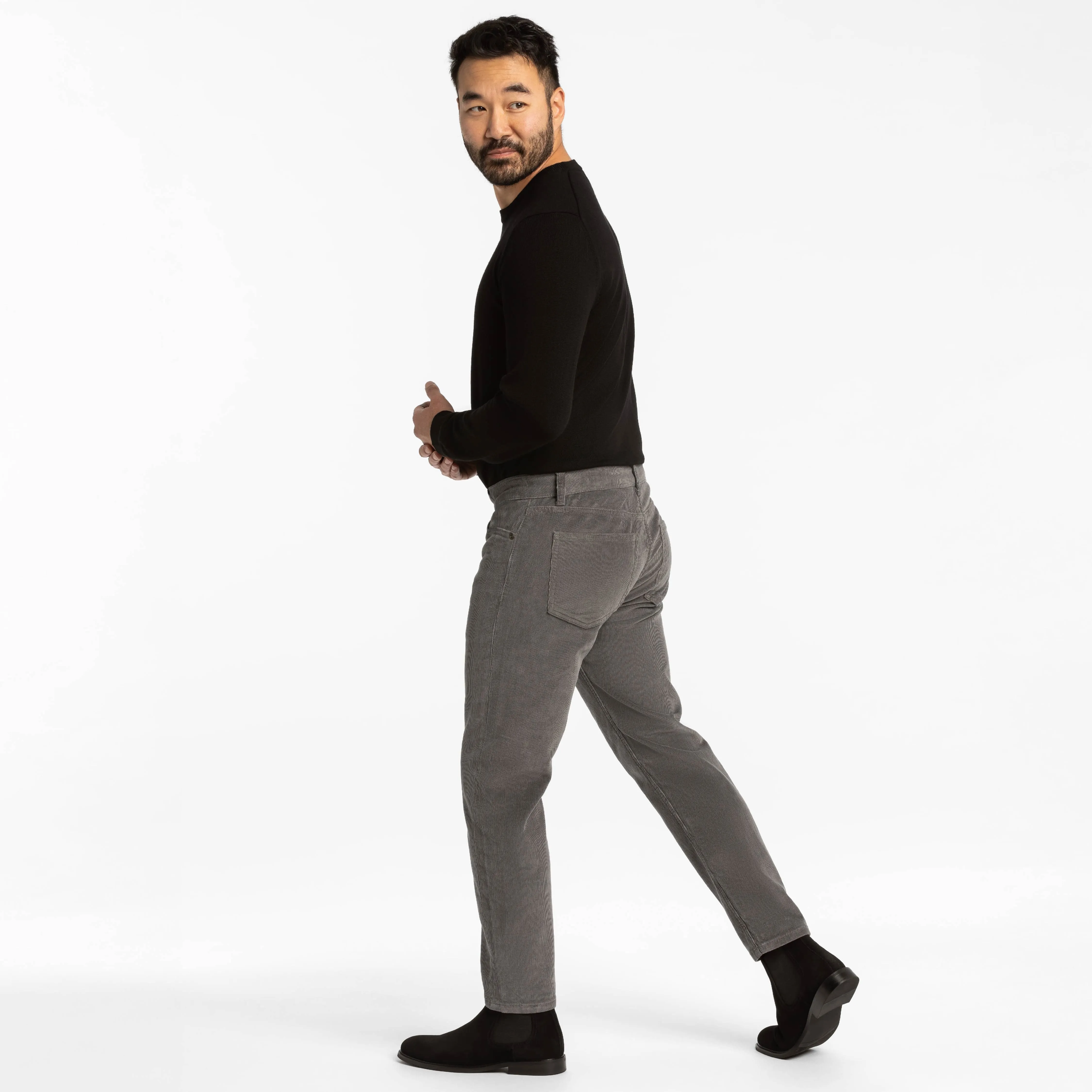 Grey Stretch Corduroy Pant sold by Ash & Erie product image thumbnail 2