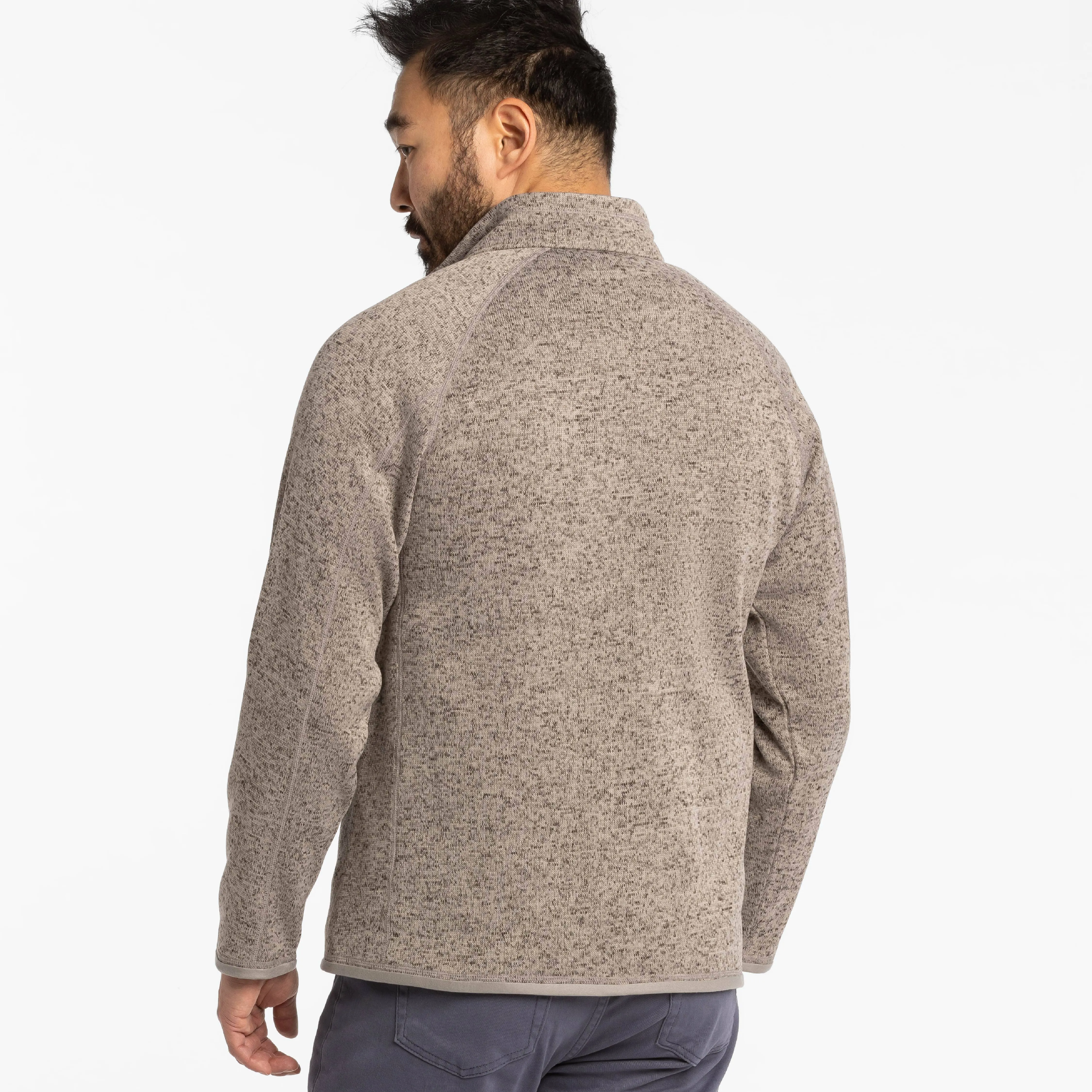 Heather Oat Full-Zip Fleece Jacket sold by Ash & Erie product image thumbnail 3