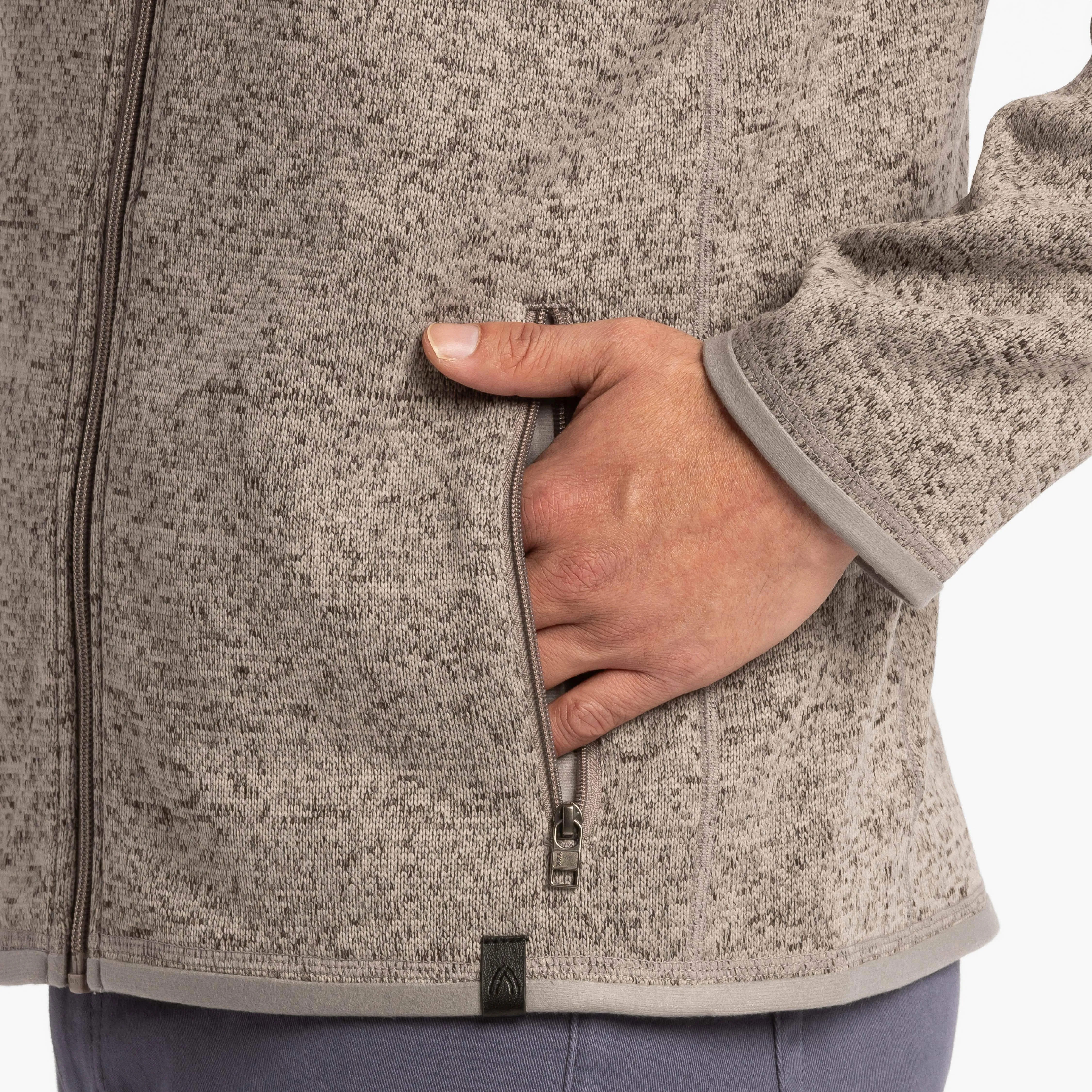 Heather Oat Full-Zip Fleece Jacket sold by Ash & Erie product image thumbnail 5