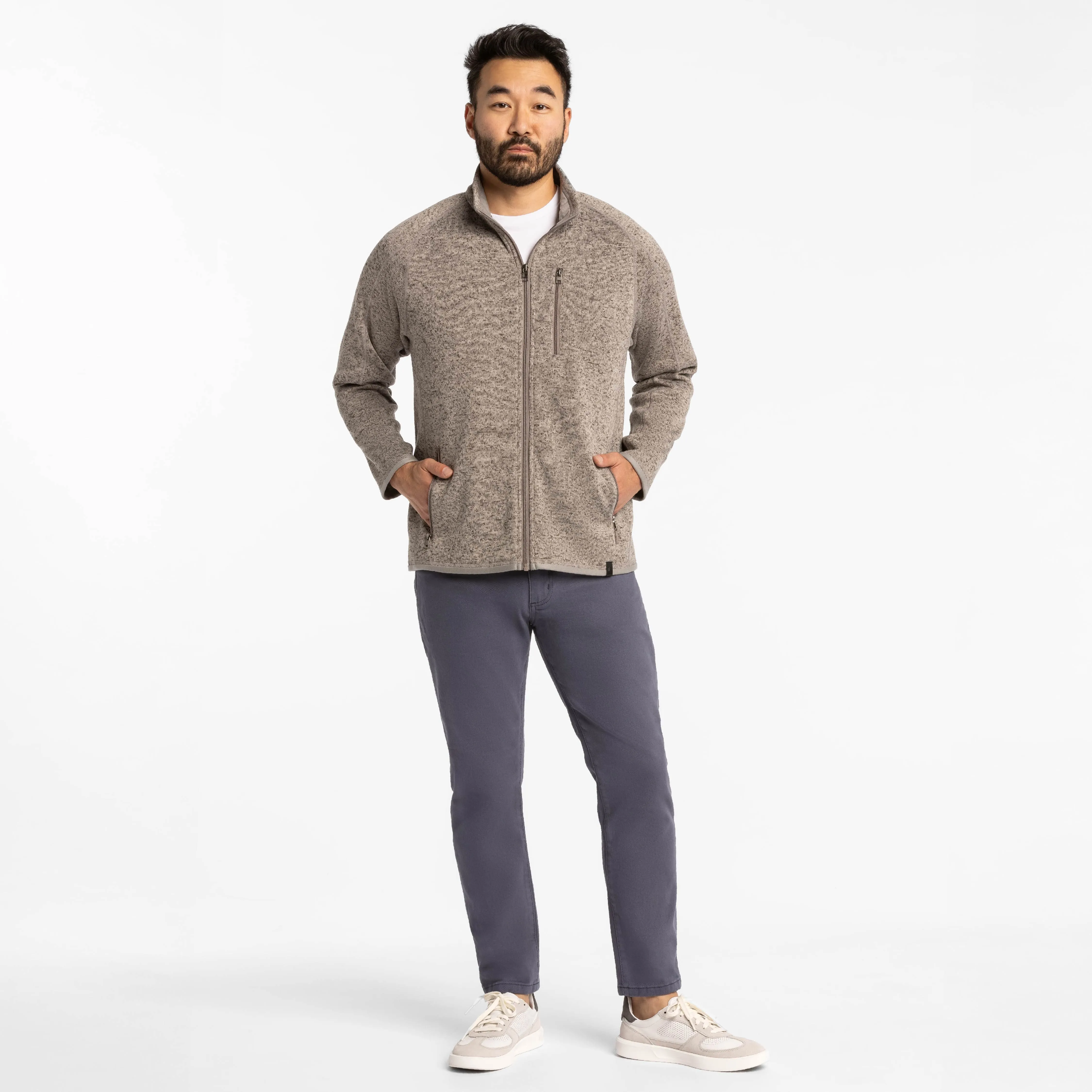 Heather Oat Full-Zip Fleece Jacket sold by Ash & Erie product image thumbnail 2