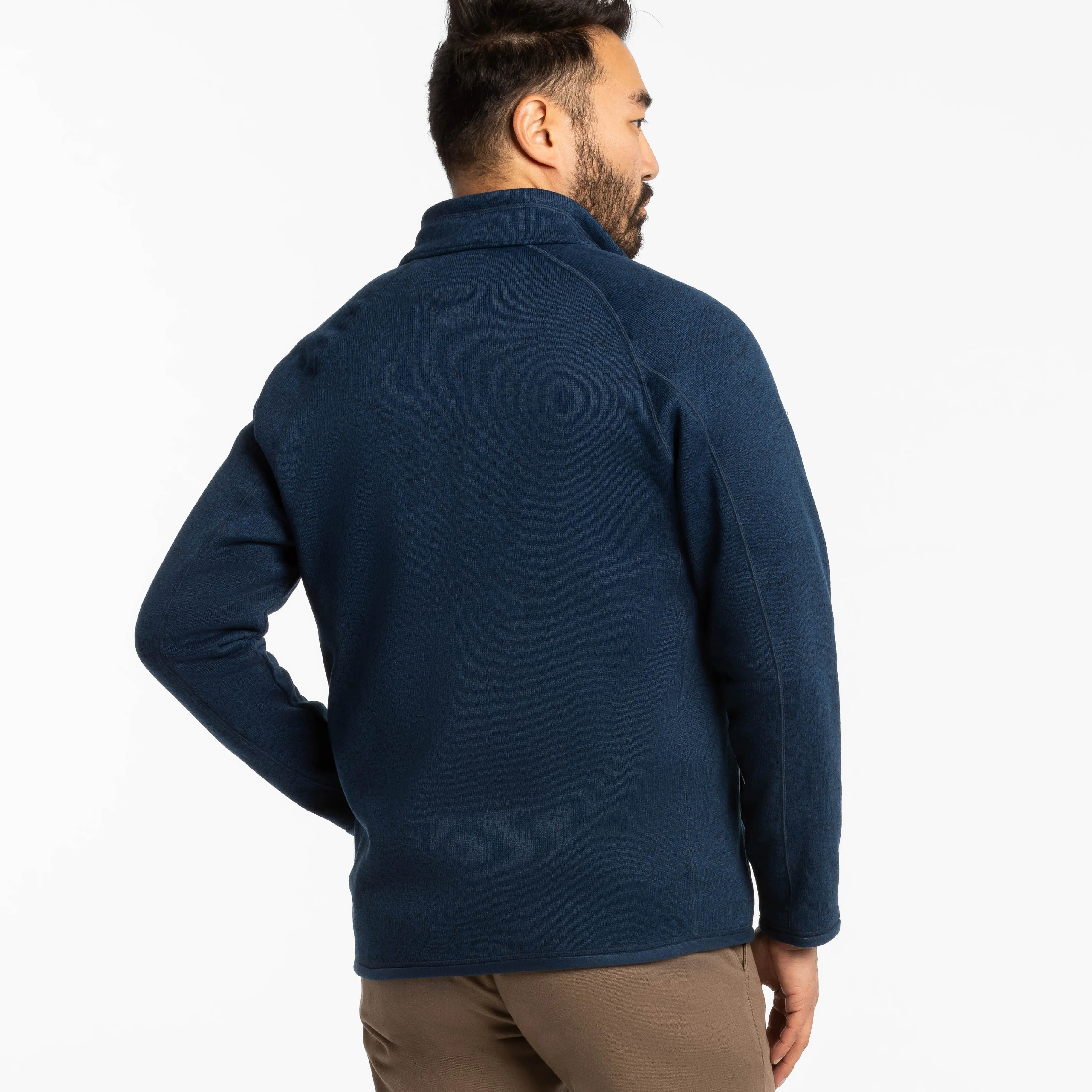 Heather Navy Full-Zip Fleece Jacket sold by Ash & Erie product image thumbnail 3