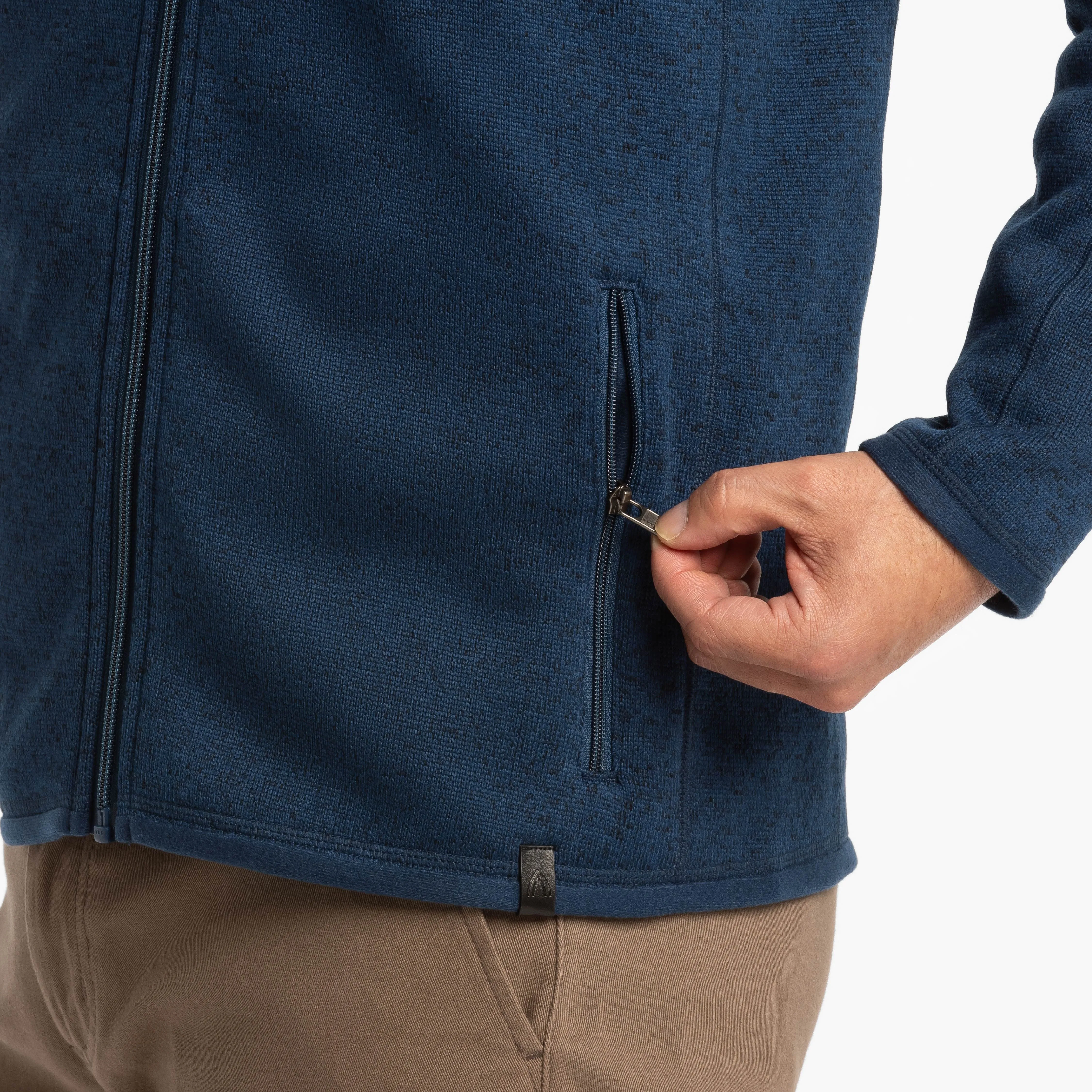 Heather Navy Full-Zip Fleece Jacket sold by Ash & Erie product image thumbnail 5