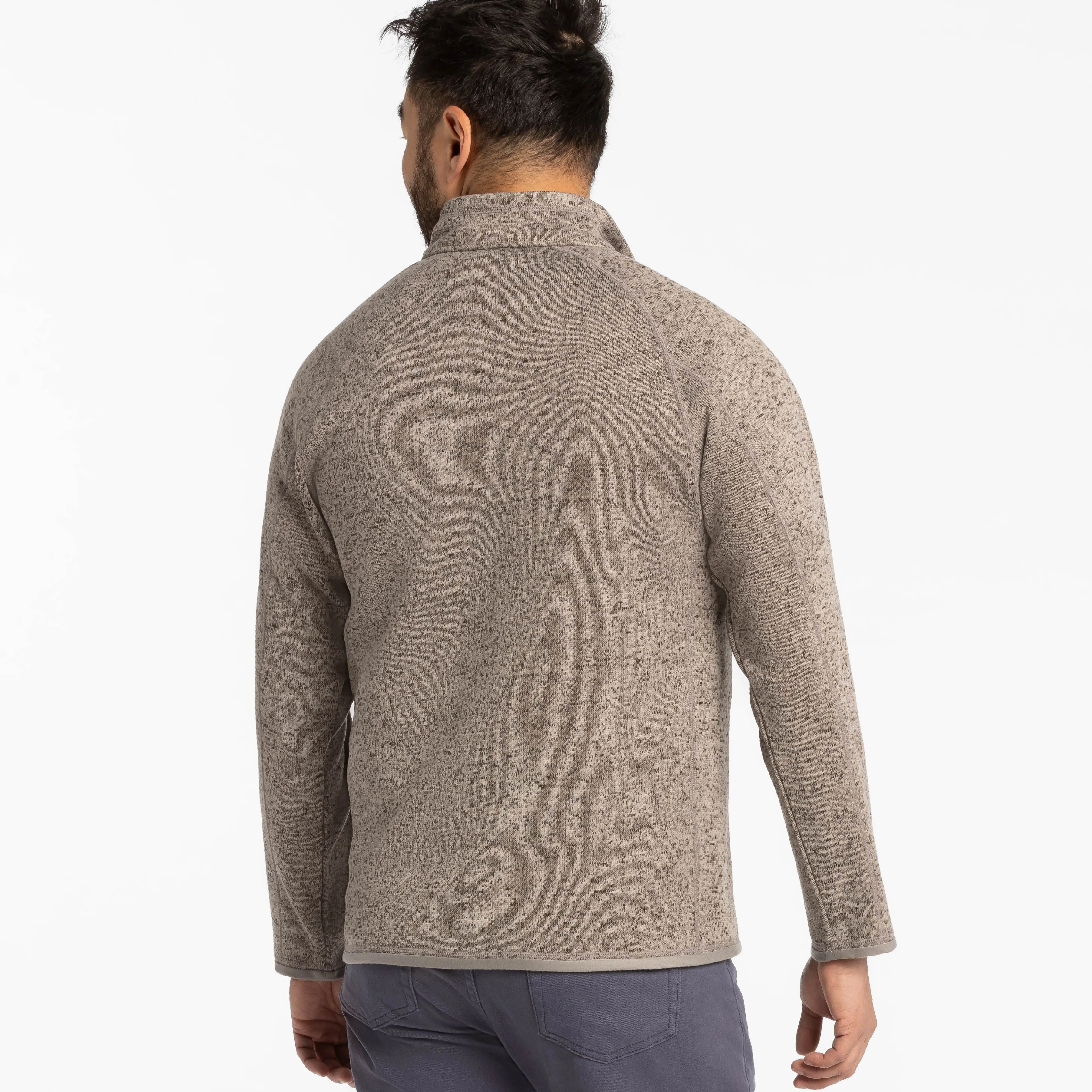 Heather Oat Quarter-Zip Fleece sold by Ash & Erie product image thumbnail 3