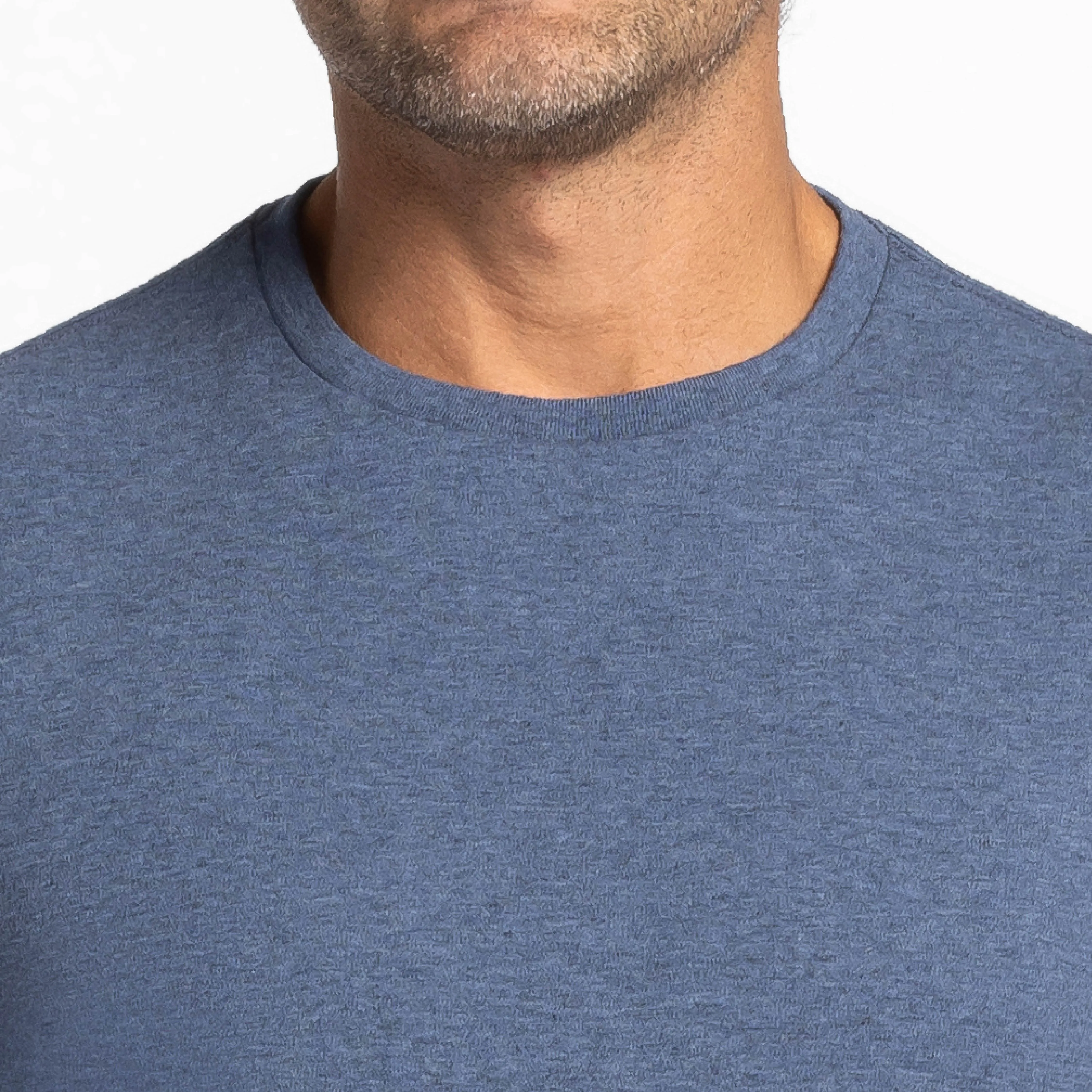 Heather Blue Luxury Soft Touch Long Sleeve Crew Neck Tee sold by Ash & Erie product image thumbnail 5
