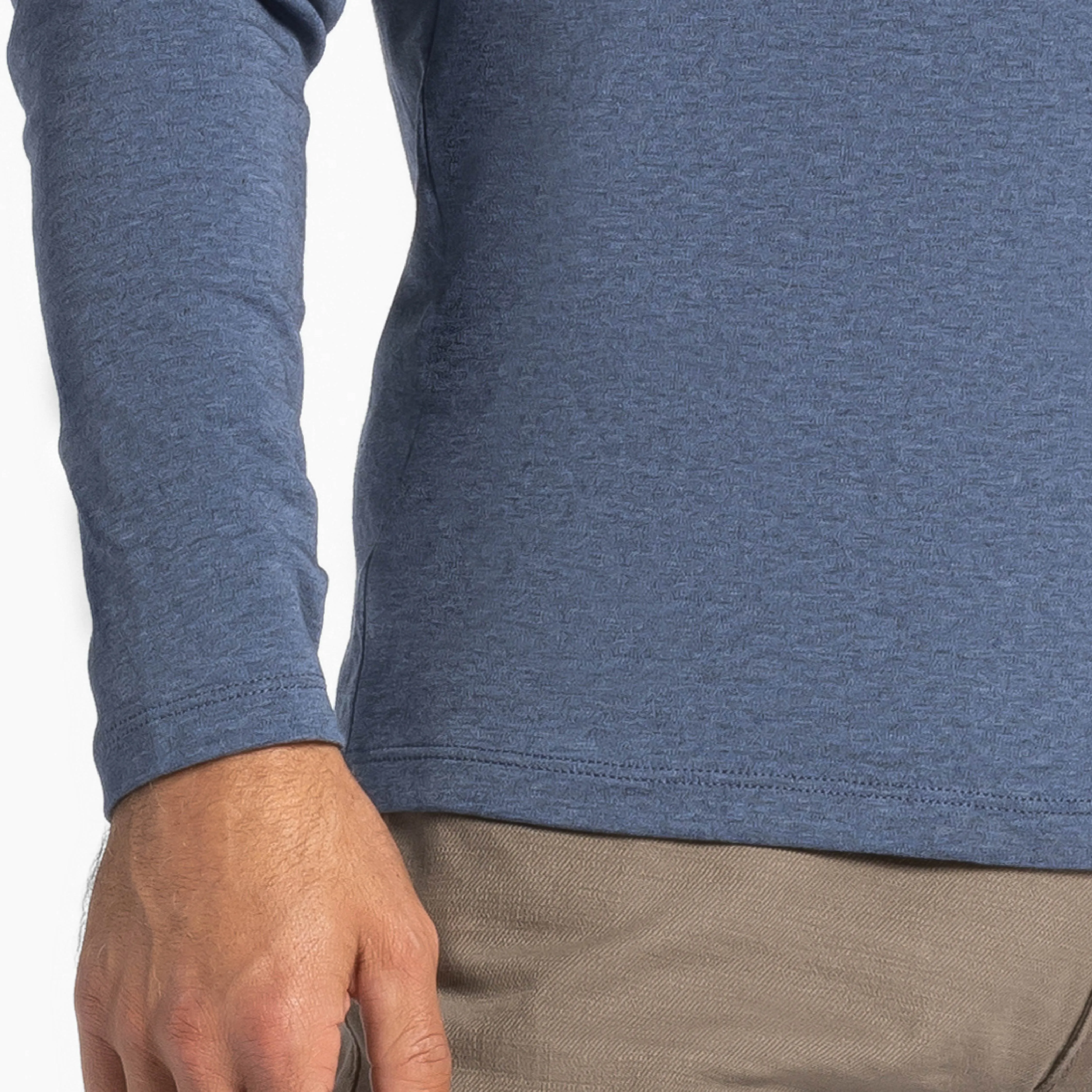Heather Blue Luxury Soft Touch Long Sleeve Crew Neck Tee sold by Ash & Erie product image thumbnail 4