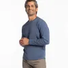 Heather Blue Luxury Soft Touch Long Sleeve Crew Neck Tee sold by Ash & Erie