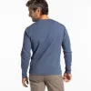 Heather Blue Luxury Soft Touch Long Sleeve Crew Neck Tee sold by Ash & Erie