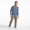 Heather Blue Luxury Soft Touch Long Sleeve Crew Neck Tee sold by Ash & Erie