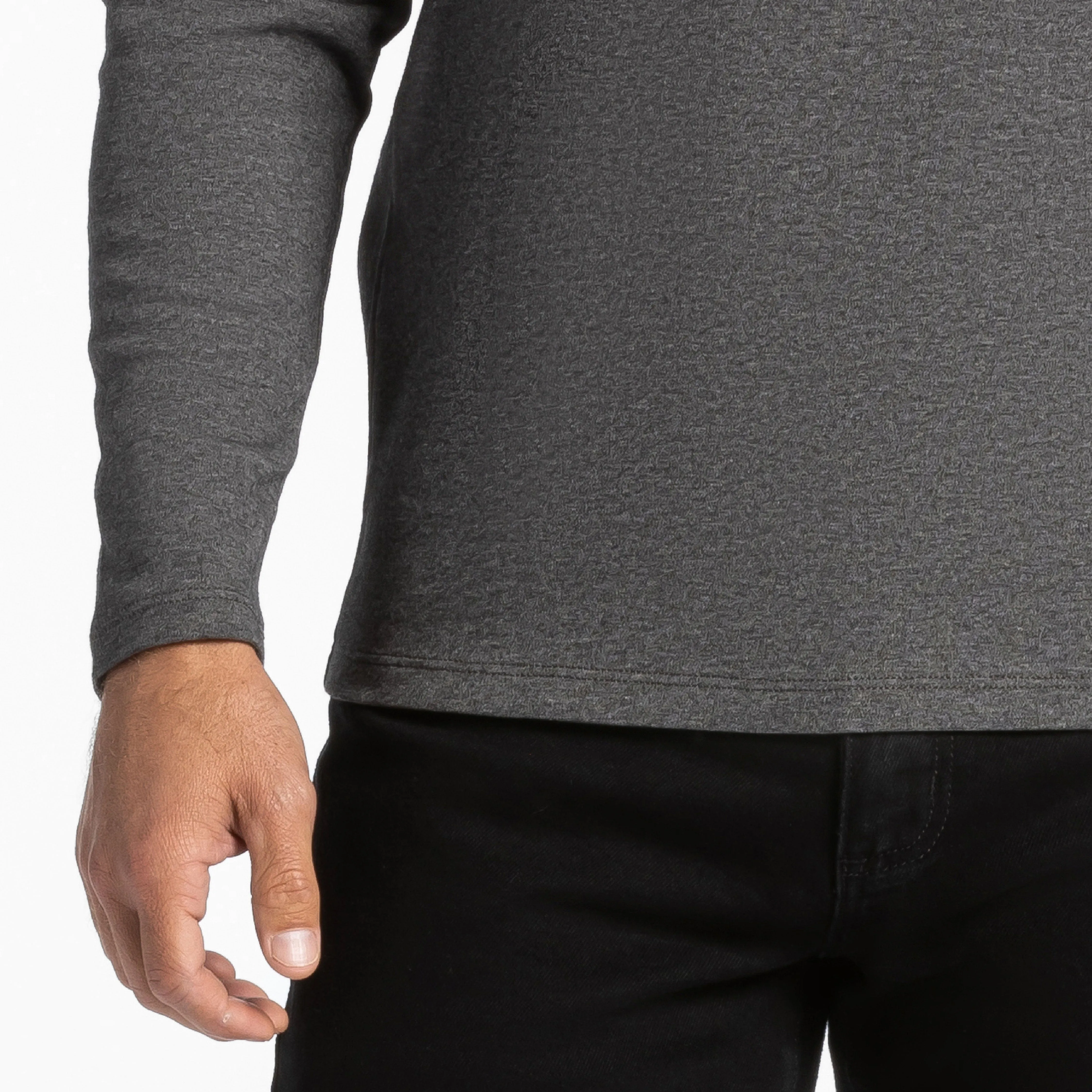 Heather Charcoal Luxury Soft Touch Long Sleeve Crew Neck Tee sold by Ash & Erie product image thumbnail 5