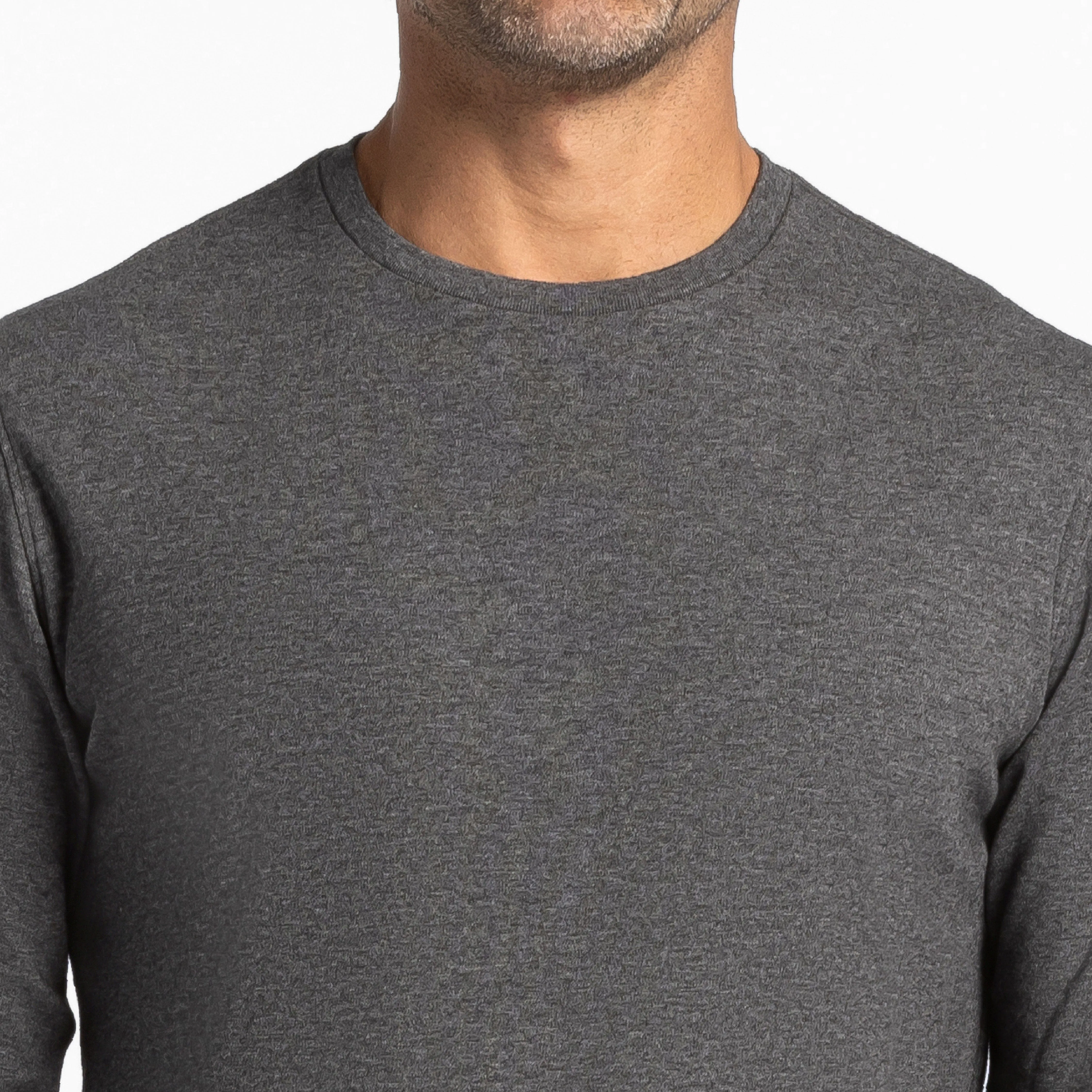 Heather Charcoal Luxury Soft Touch Long Sleeve Crew Neck Tee sold by Ash & Erie product image thumbnail 4