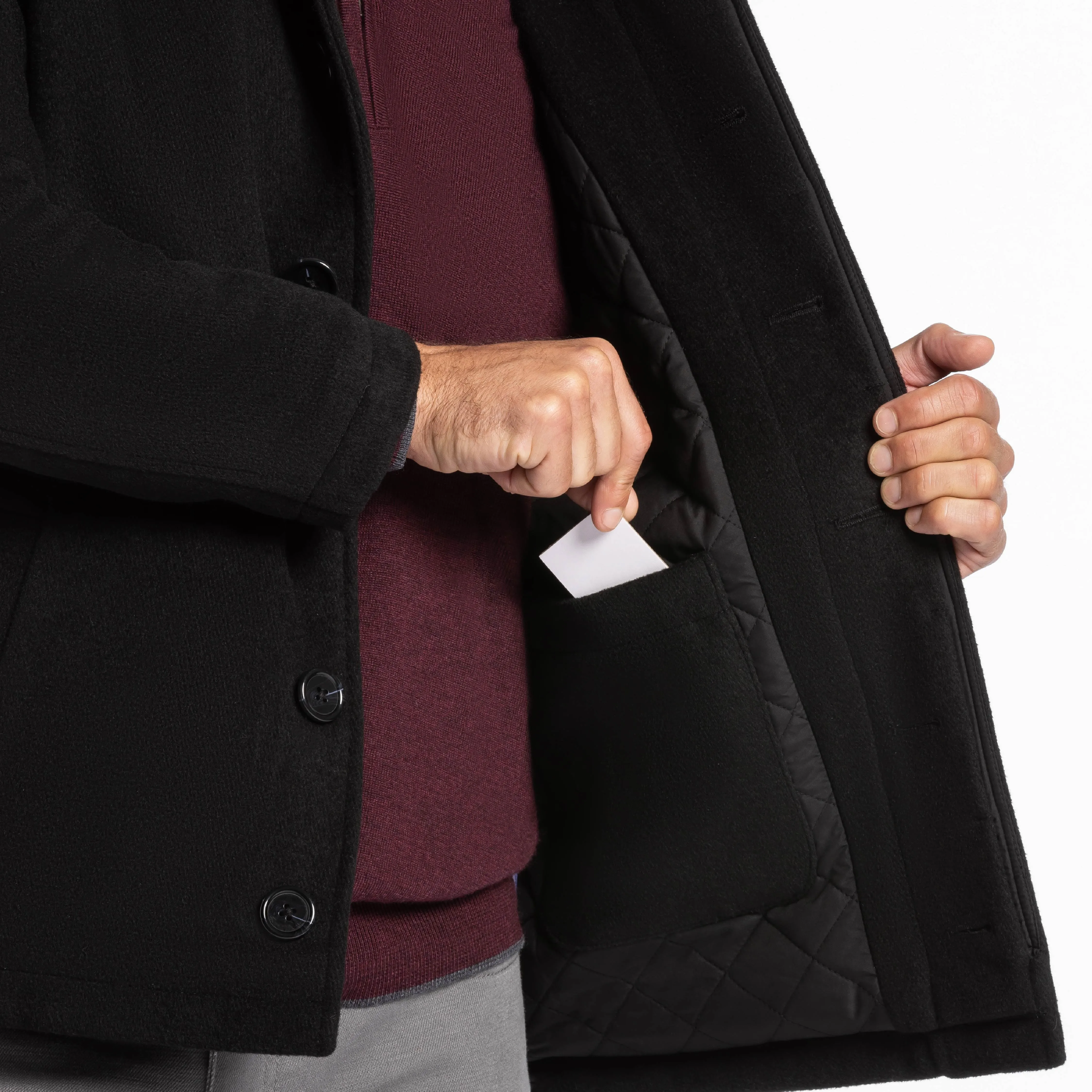 Black Wool Peacoat sold by Ash & Erie product image thumbnail 5