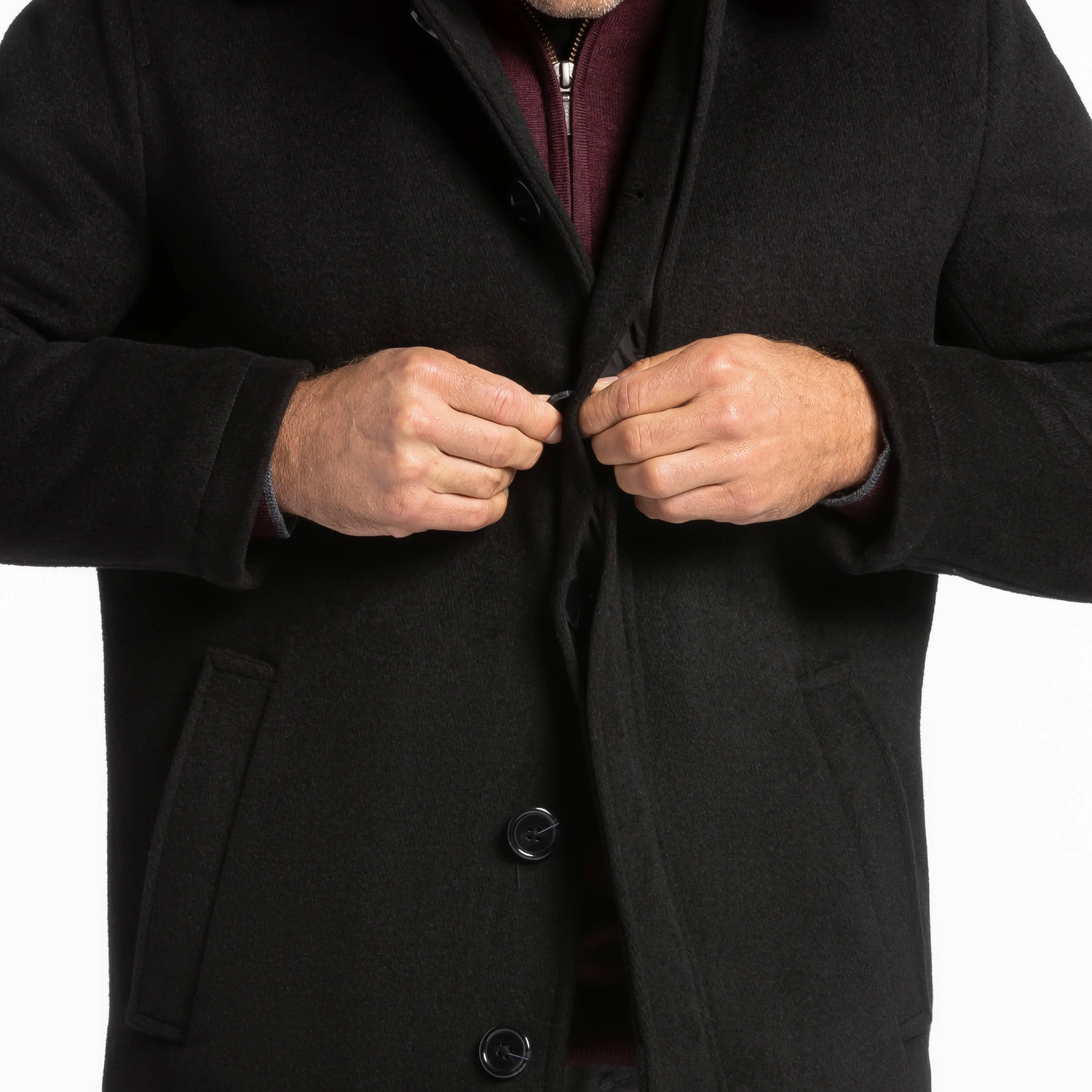 Black Wool Peacoat sold by Ash & Erie product image thumbnail 4
