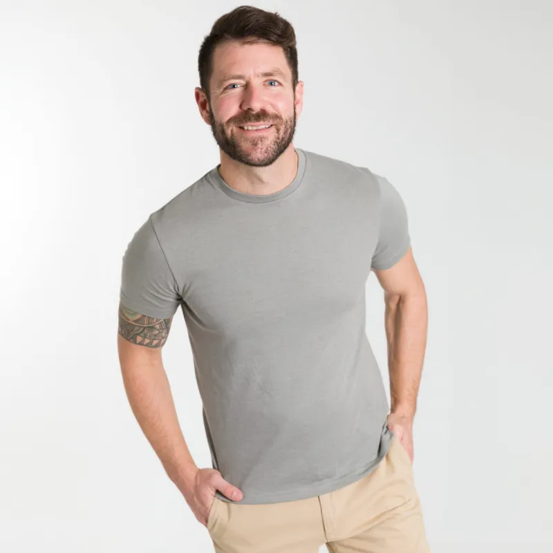 Heather Light Grey Crew Neck Tee sold by Ash & Erie