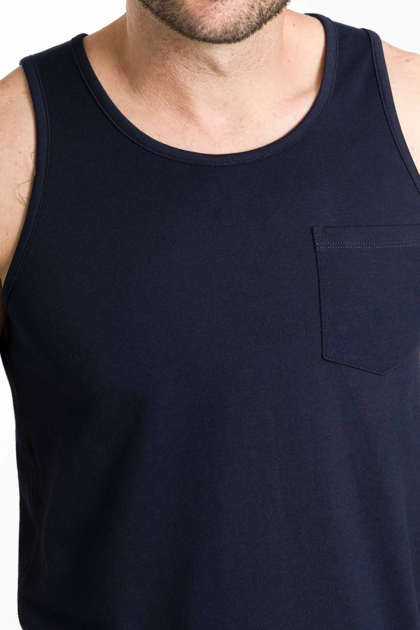 Navy Micro Pique Tank sold by Ash & Erie product image thumbnail 5