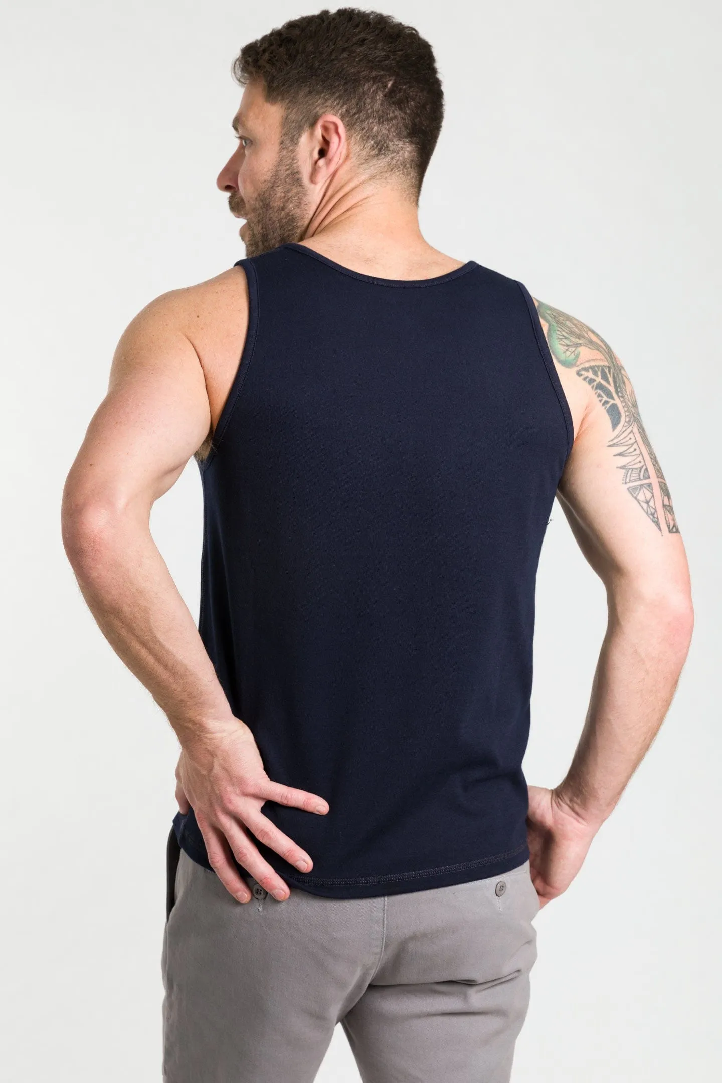 Navy Micro Pique Tank sold by Ash & Erie product image thumbnail 4