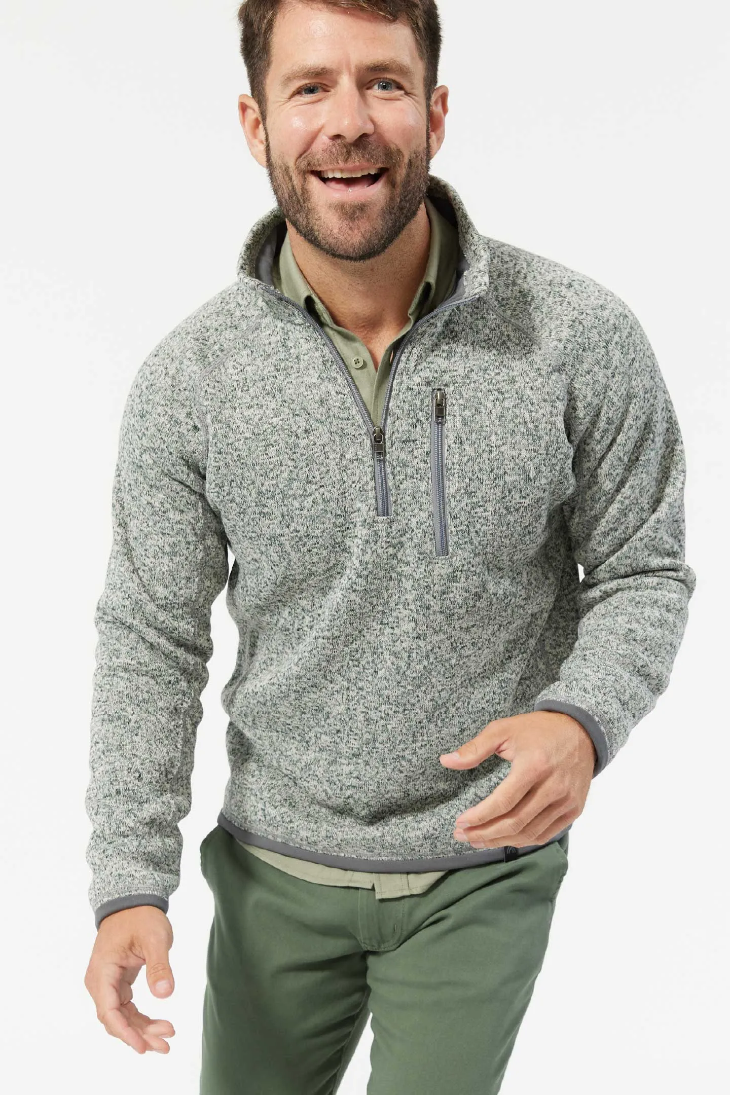 Heather Grey Quarter-Zip Fleece sold by Ash & Erie product image thumbnail 3