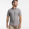 Nickel Plaid Linen Short Sleeve Shirt sold by Ash & Erie