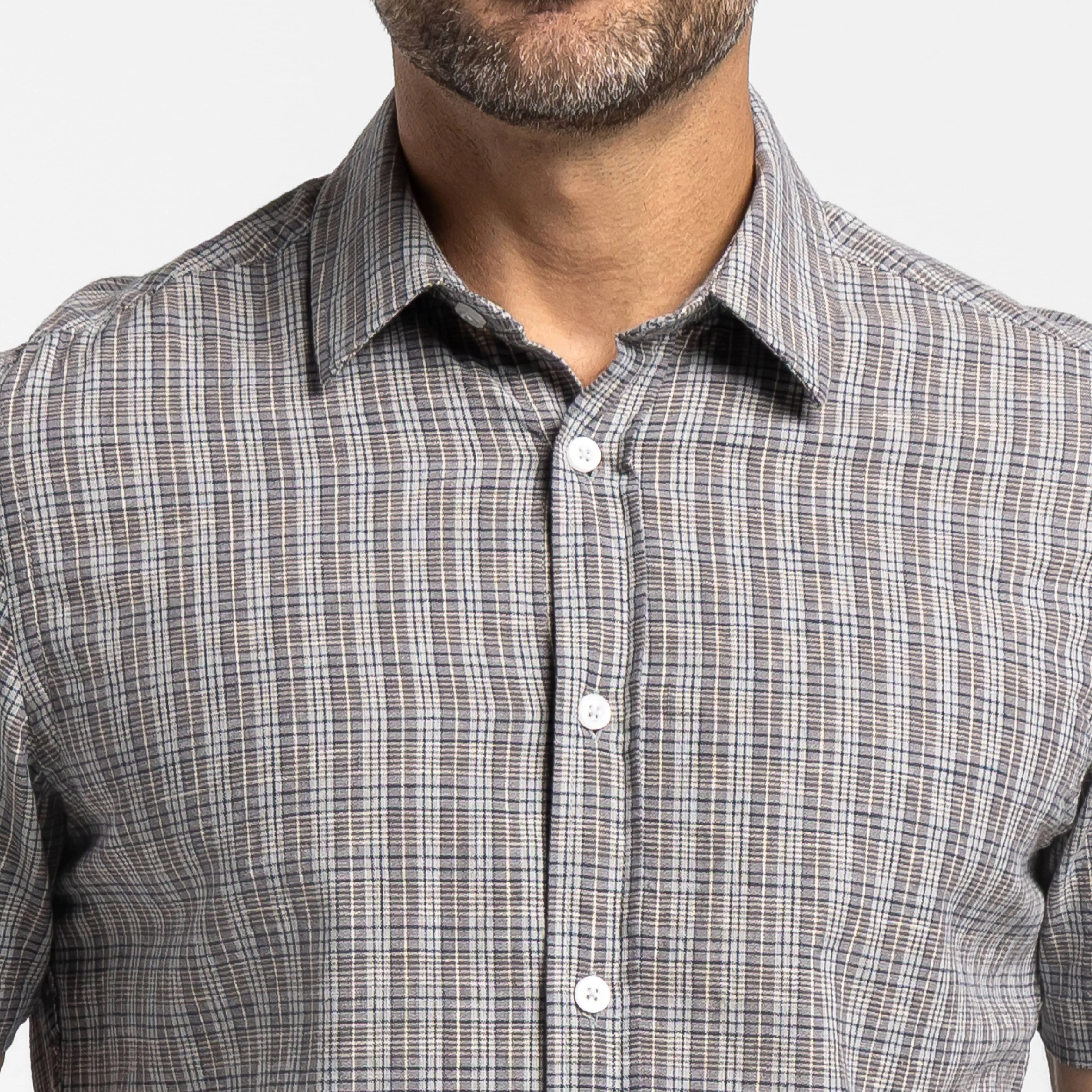 Nickel Plaid Linen Short Sleeve Shirt sold by Ash & Erie product image thumbnail 4