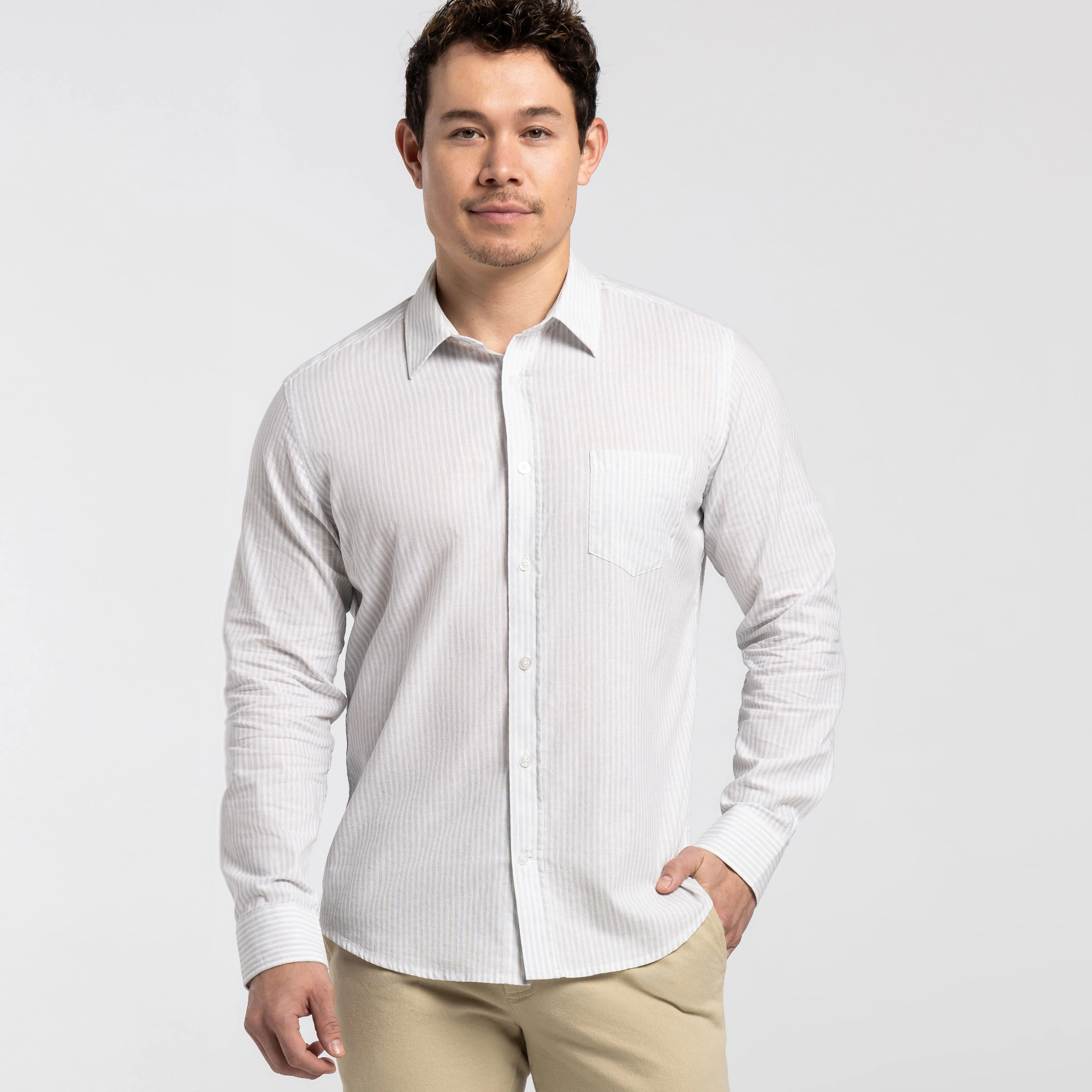 Sorrento Stripes Linen Shirt sold by Ash & Erie