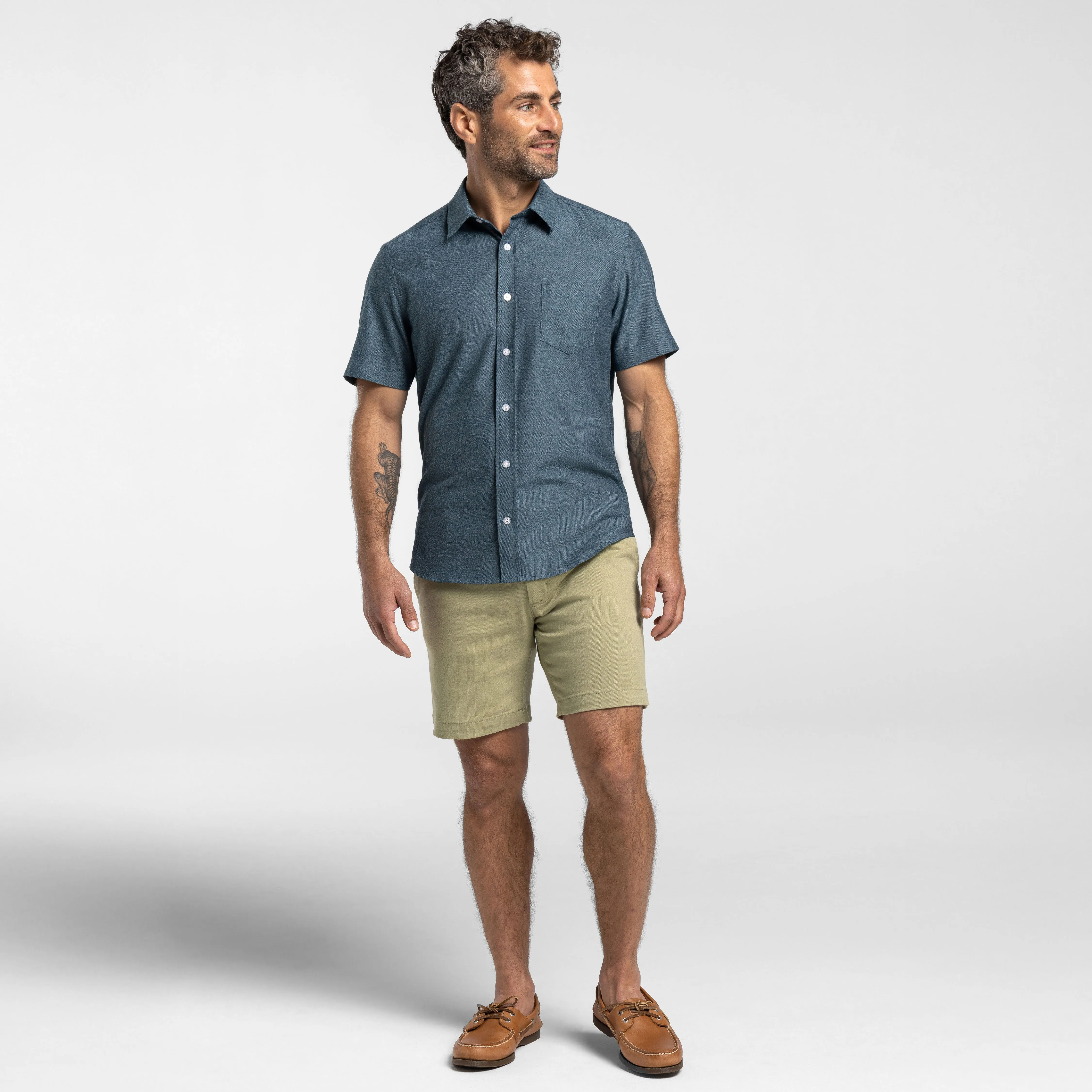 Heather Azure Short Sleeve Shirt sold by Ash & Erie product image thumbnail 2