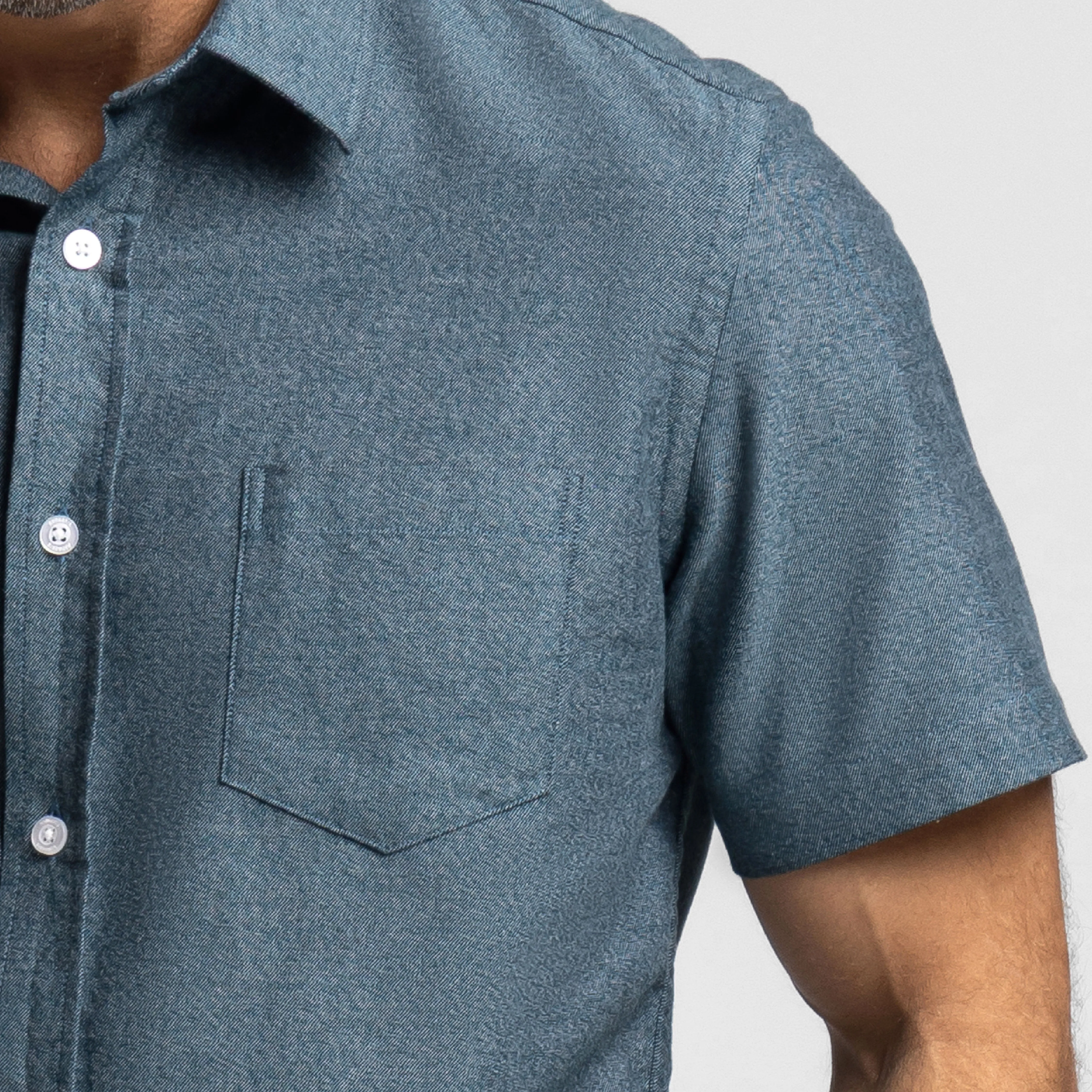 Heather Azure Short Sleeve Shirt sold by Ash & Erie product image thumbnail 4