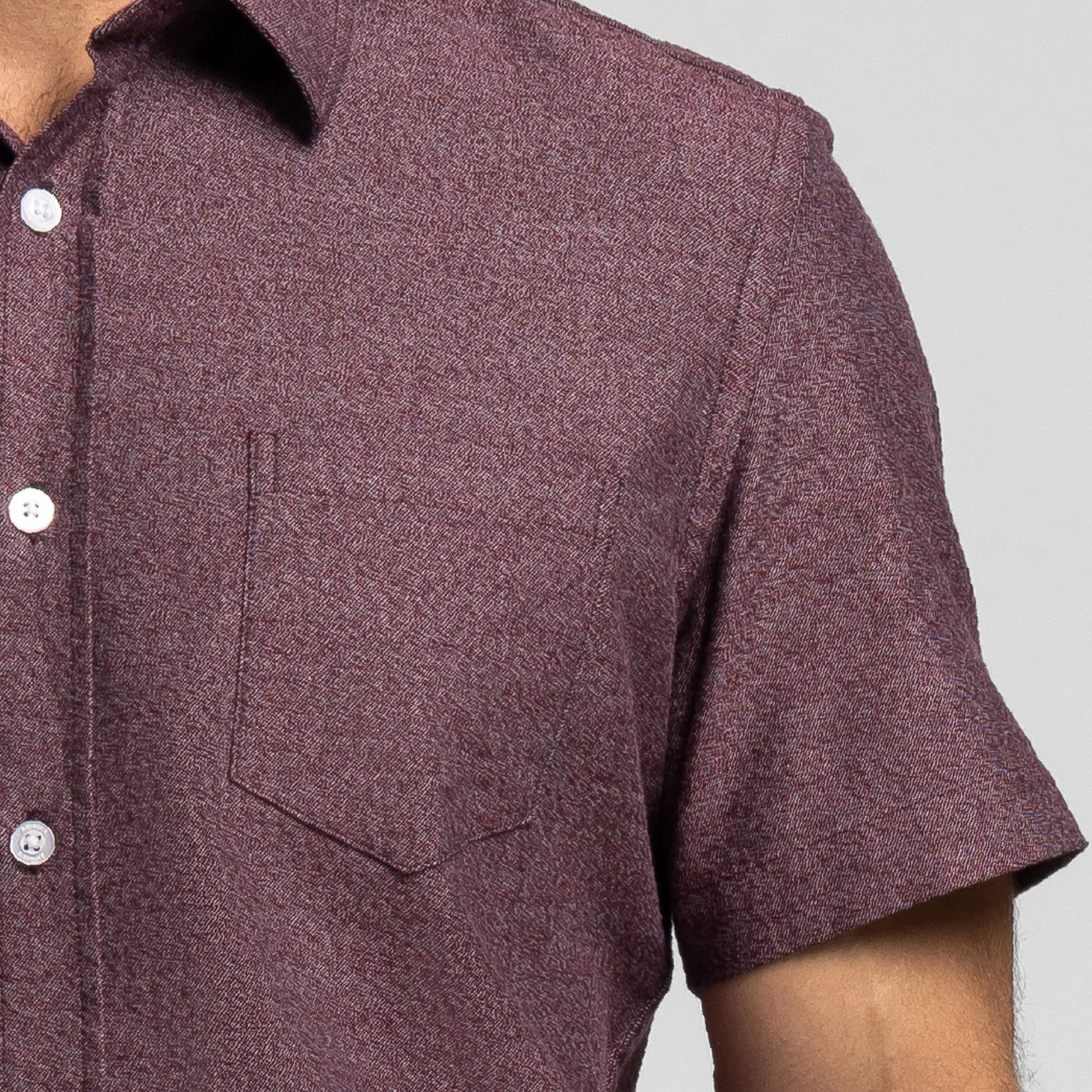 Heather Burgundy Short Sleeve Shirt sold by Ash & Erie product image thumbnail 4