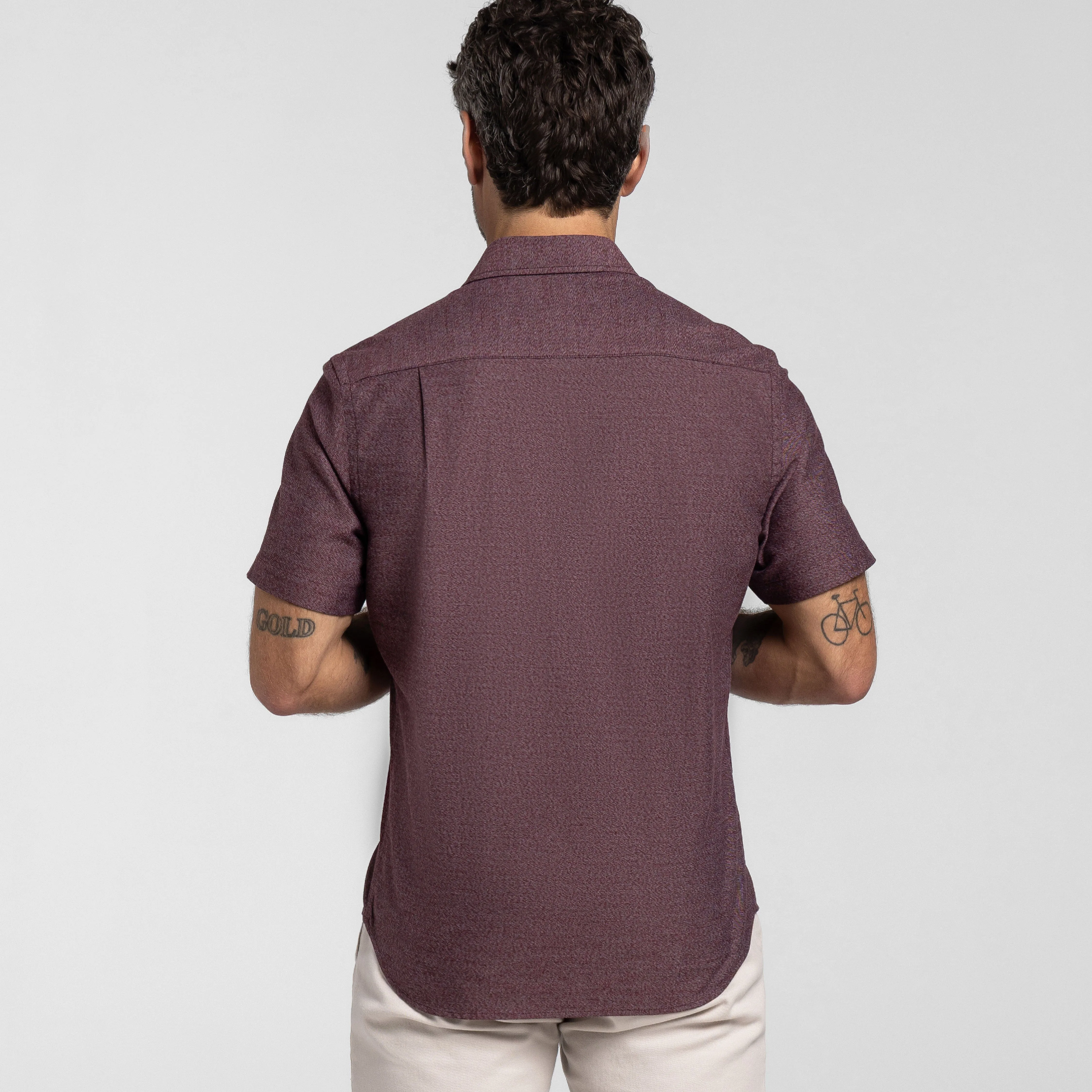 Heather Burgundy Short Sleeve Shirt sold by Ash & Erie product image thumbnail 3