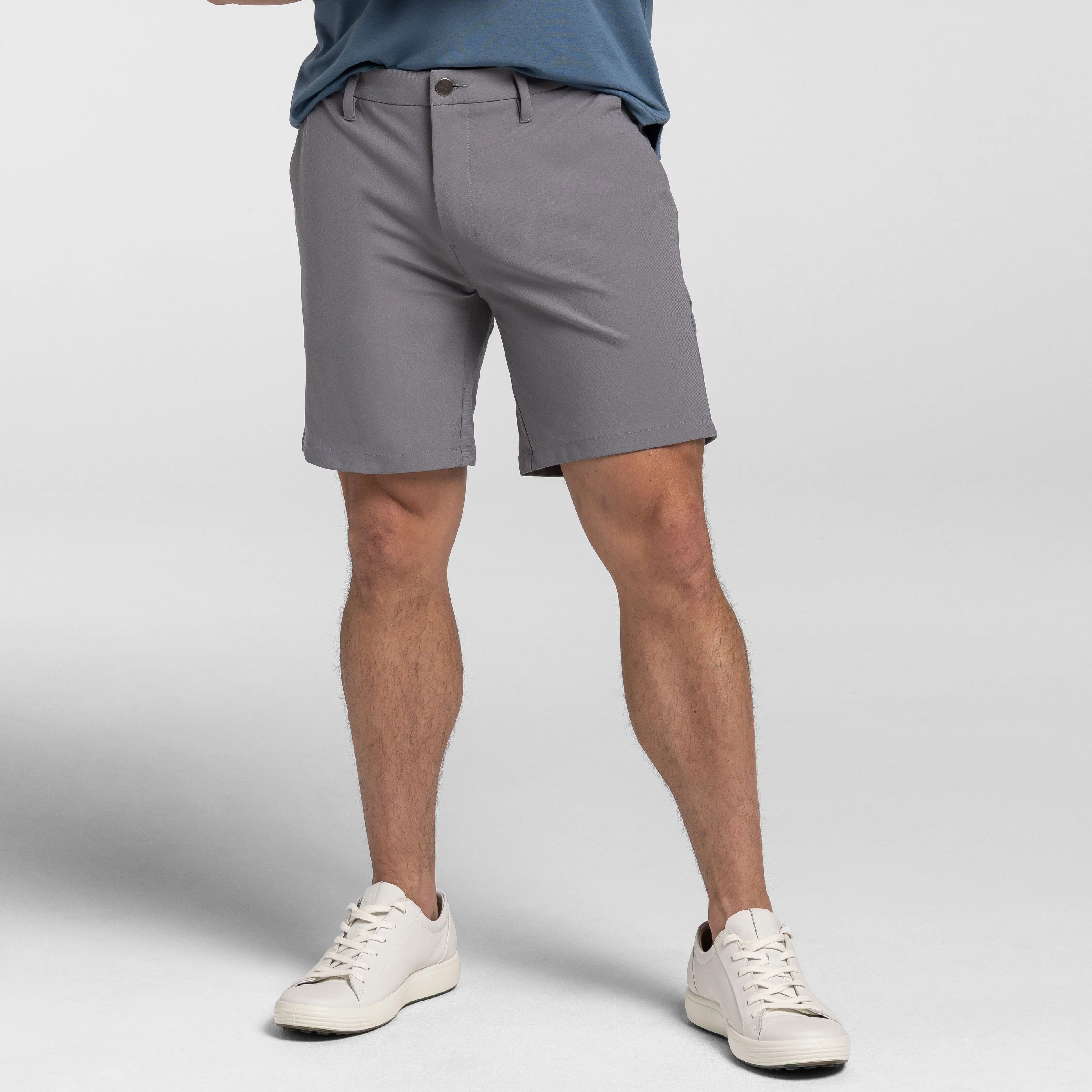 Grey Hybrid XYZ Chino Short sold by Ash & Erie